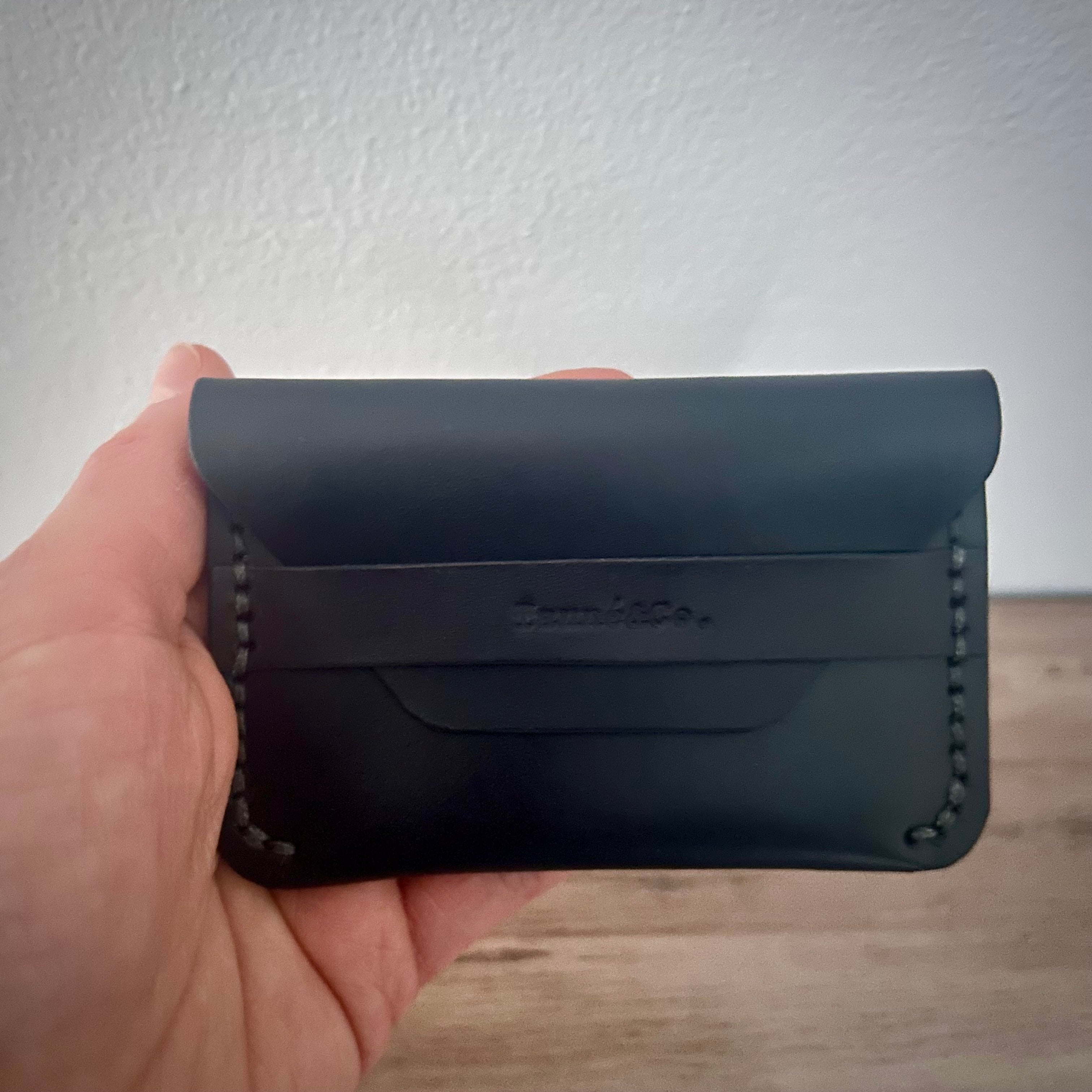 Leather Card Holder – Minimalist Envelope Style | Black