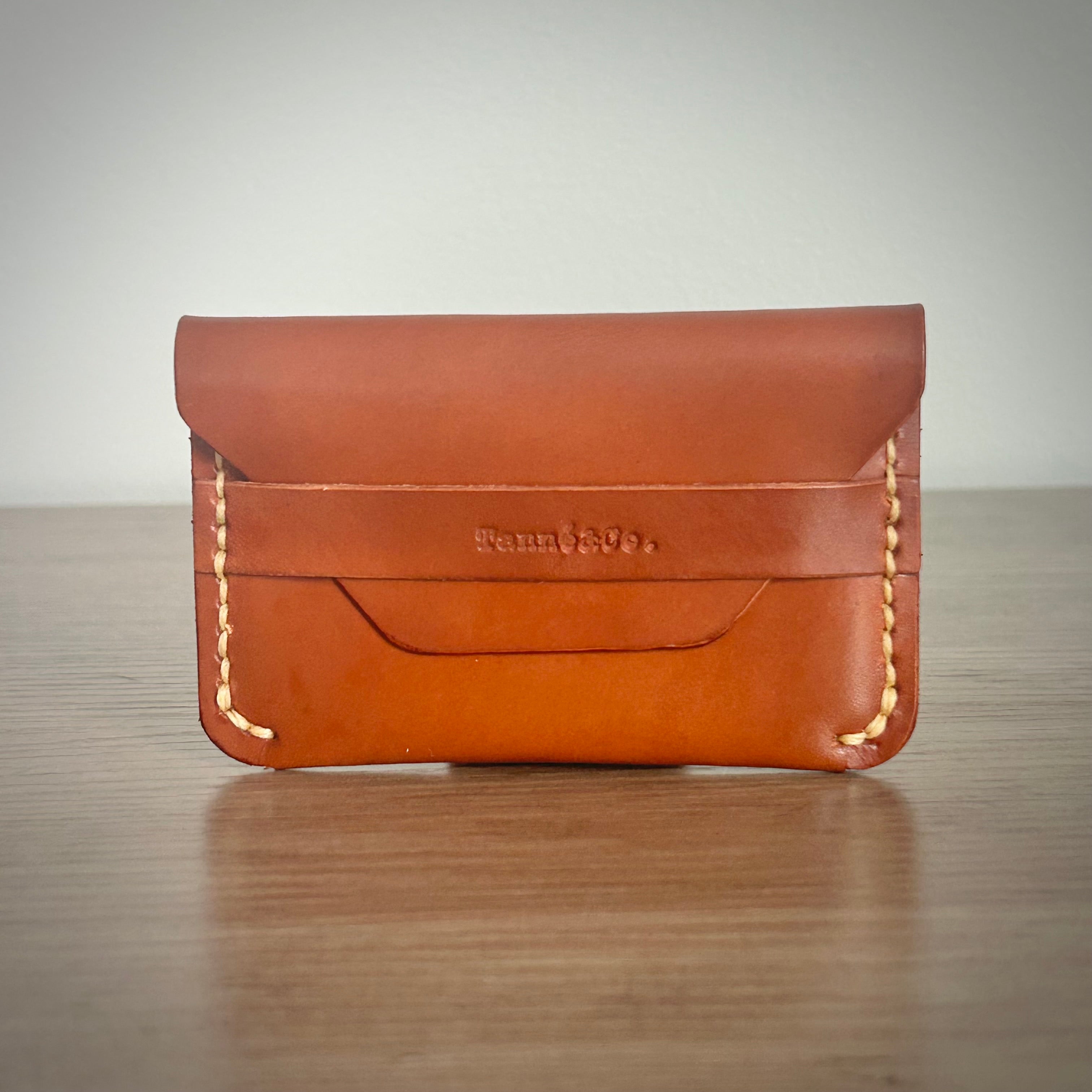 Leather Card Holder – Minimalist Envelope Style | Brown