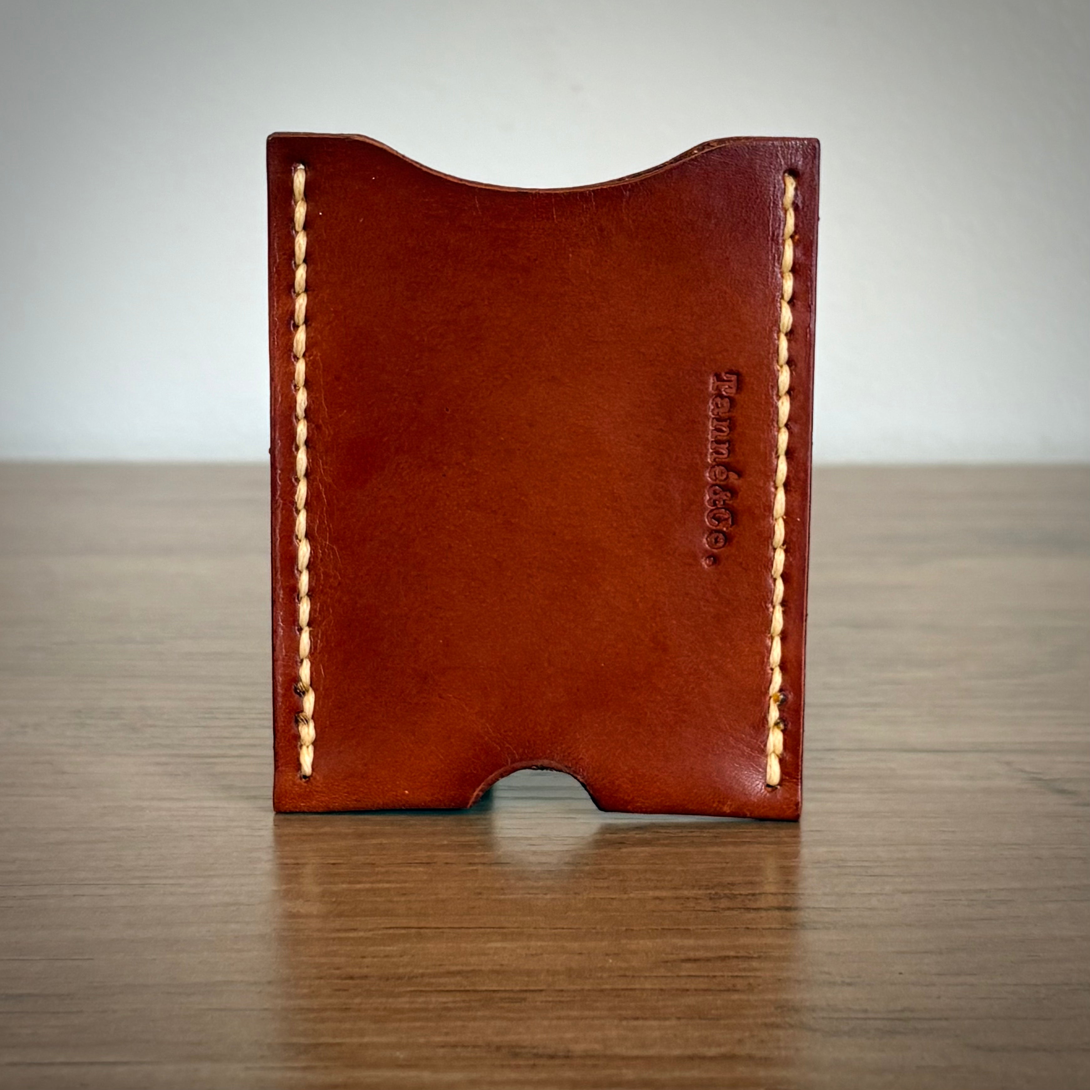 Leather Card Holder – Single Pocket Design | Brown