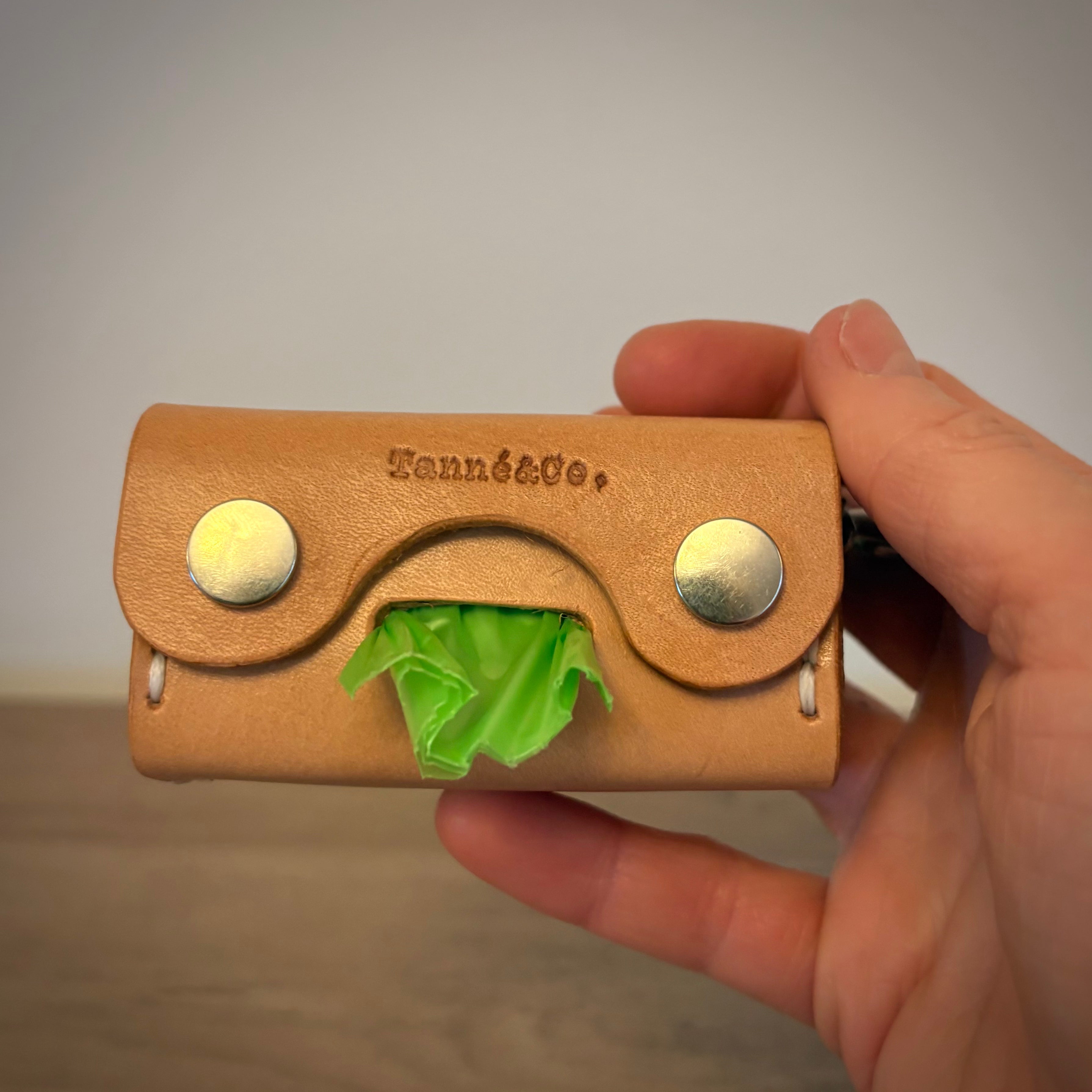 Leather Waste Bag Carrier - Handcrafted Design | Natural