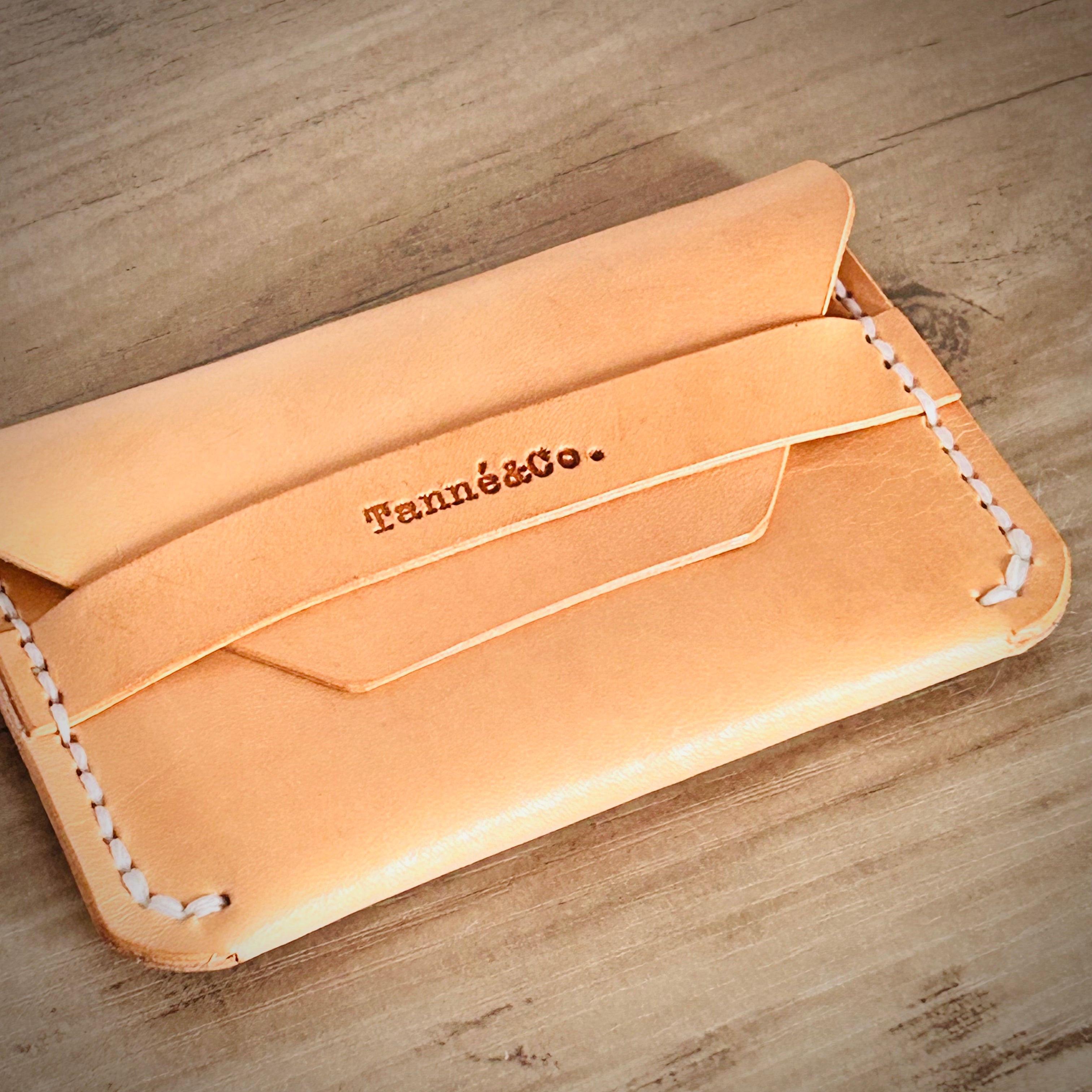 Porte-cartes en cuir – Style enveloppe minimaliste | Tan