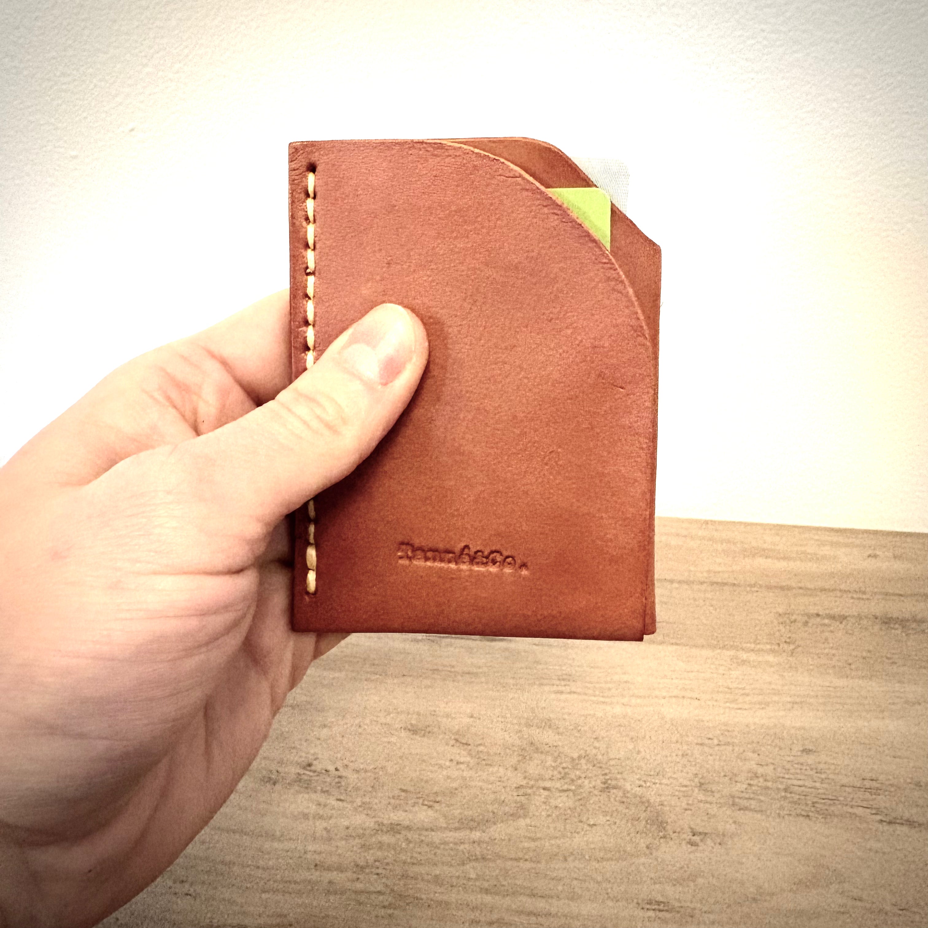 Leather Card Holder – Minimalist Double Pocket | Brown