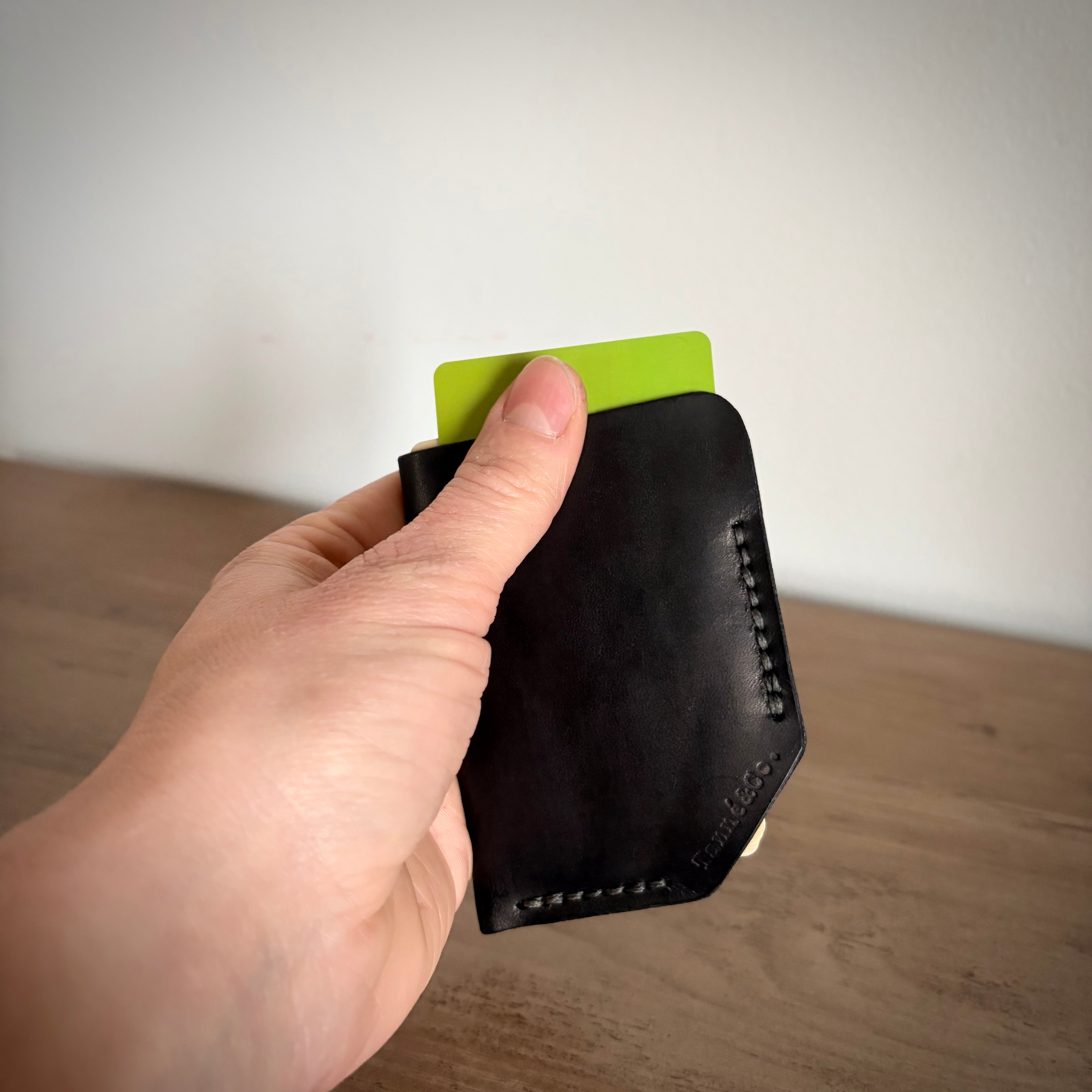 Leather Card Holder – Minimalist Single Pocket | Black
