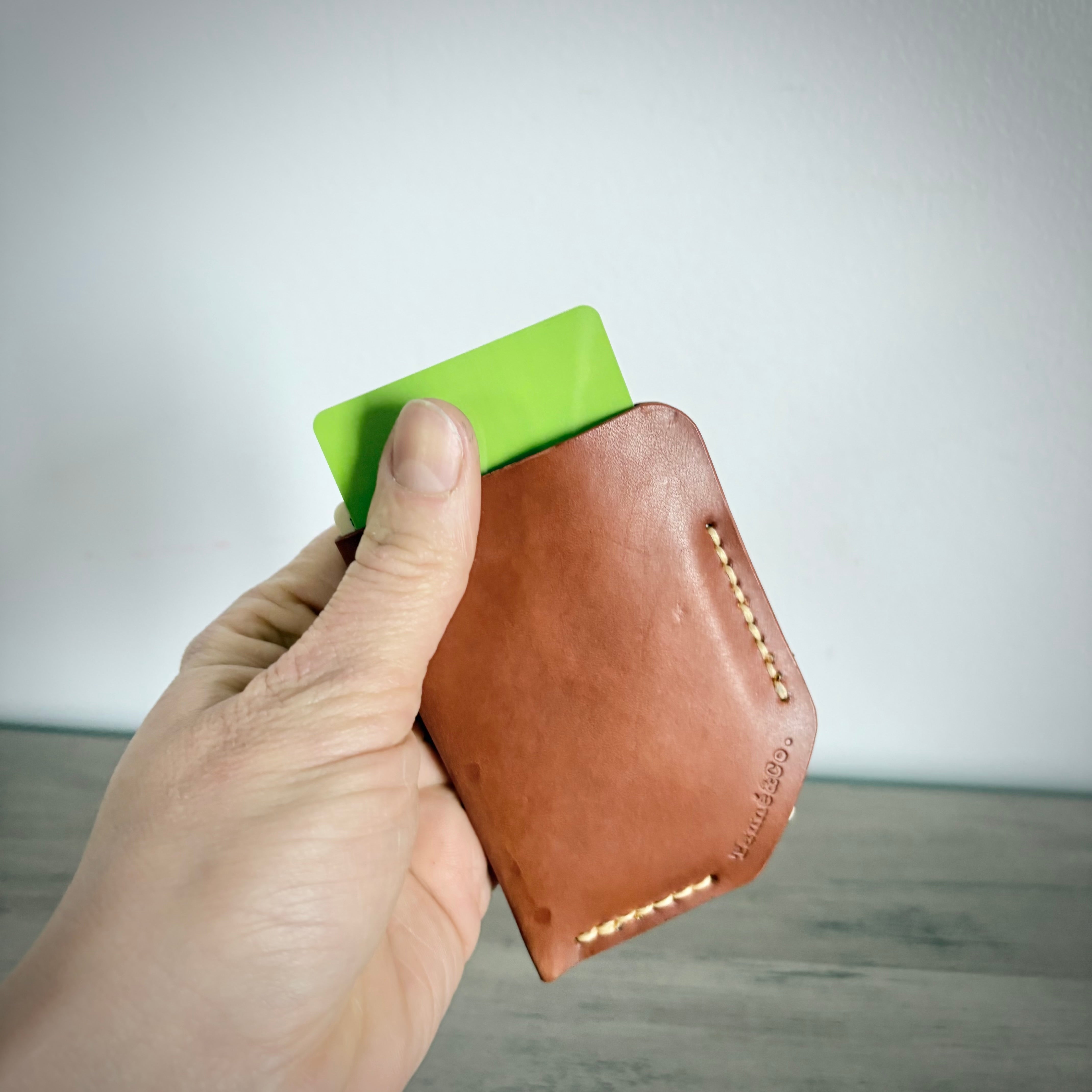 Leather Card Holder – Minimalist Single Pocket | Brown