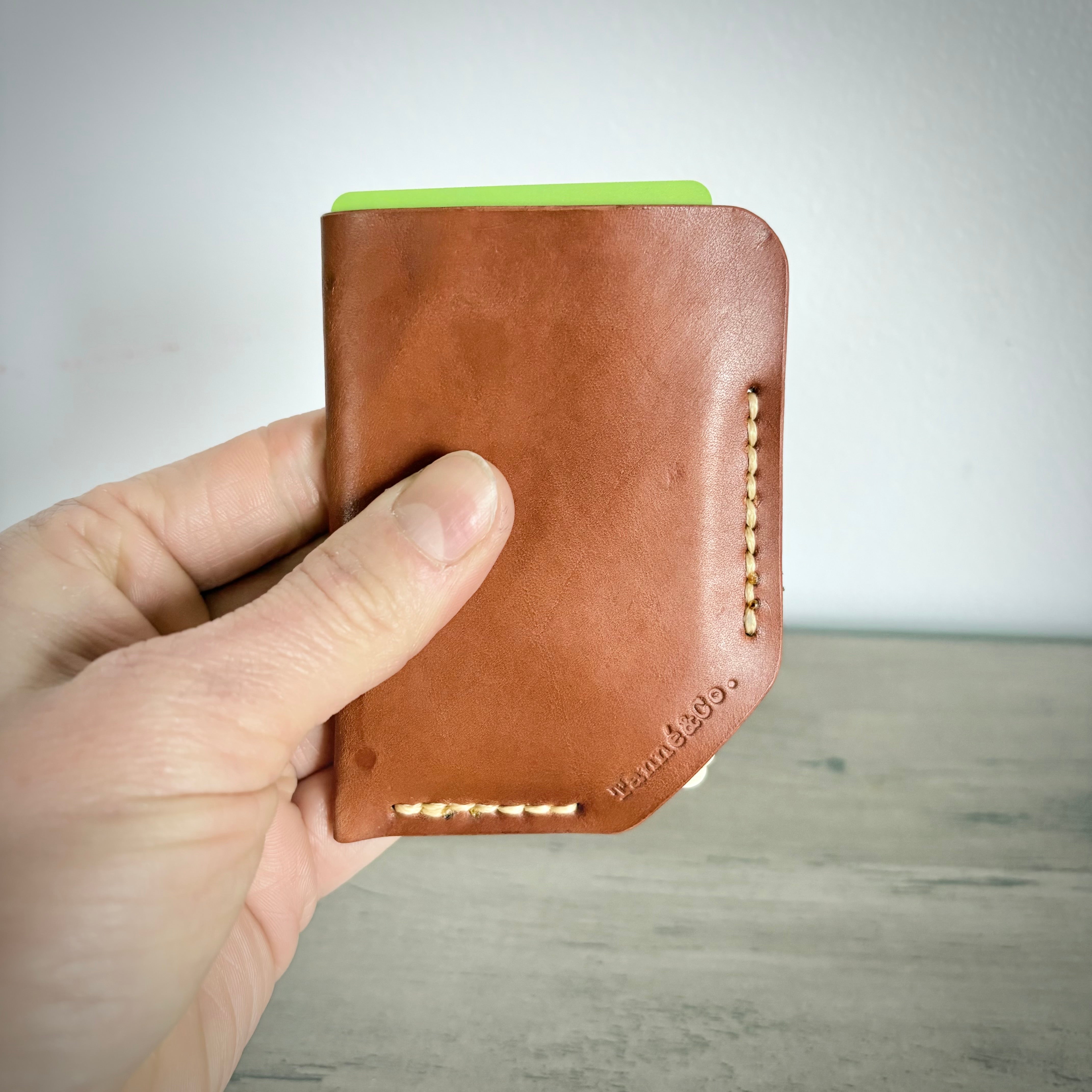 Porte-cartes en cuir – Poche simple | Brun