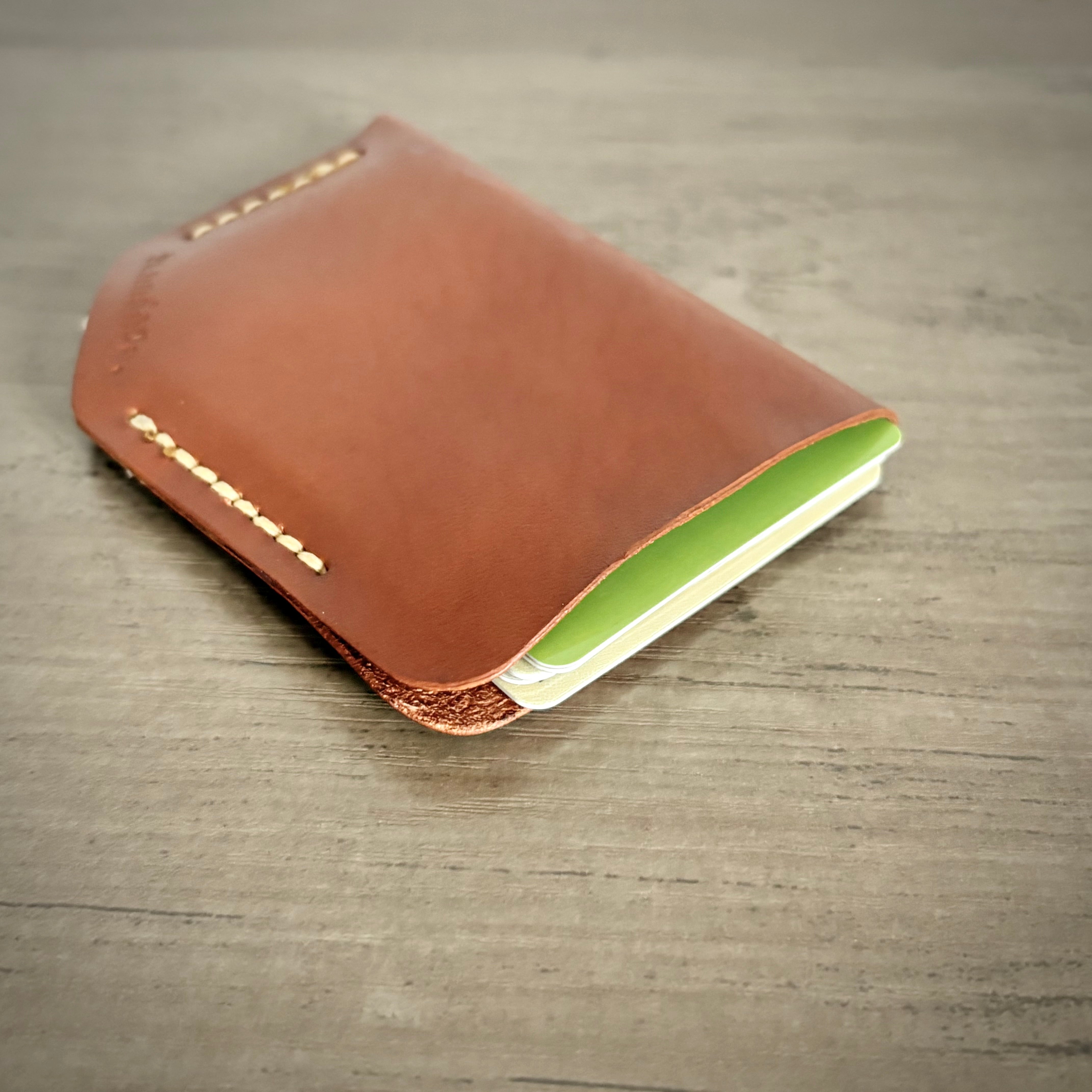 Porte-cartes en cuir – Poche simple | Brun