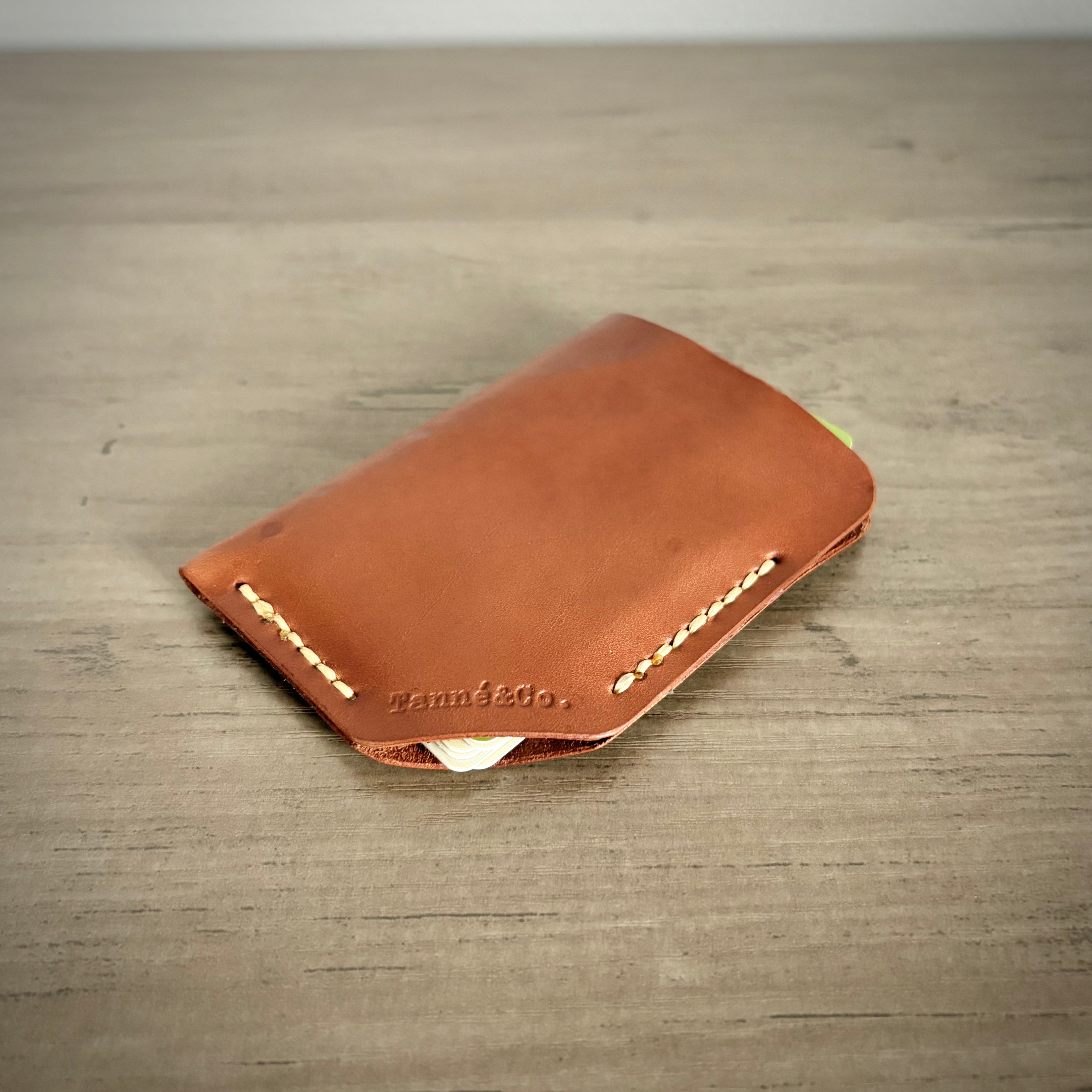 Porte-cartes en cuir – Poche simple | Brun