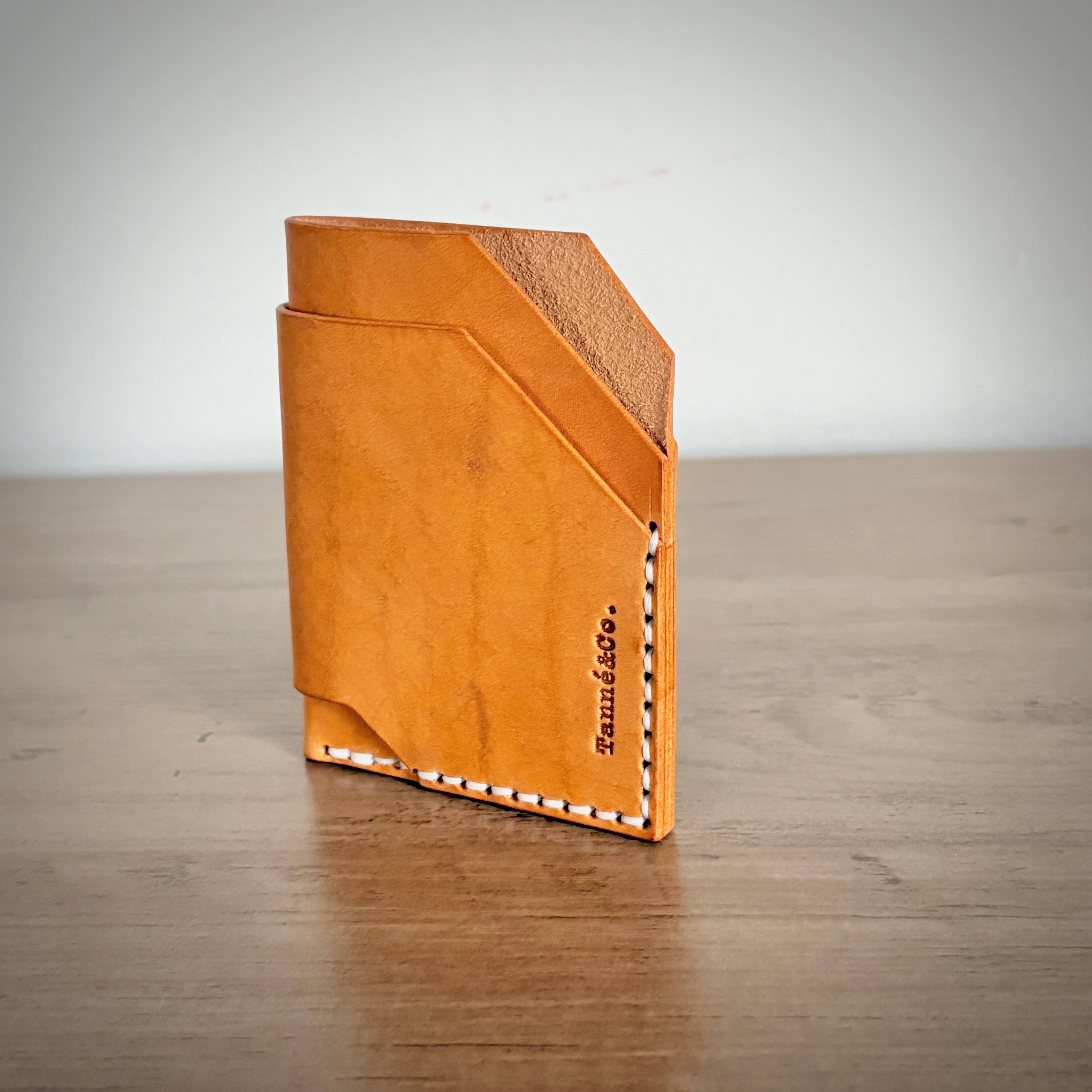 Porte-cartes en cuir – Triple poche minimaliste | Naturel