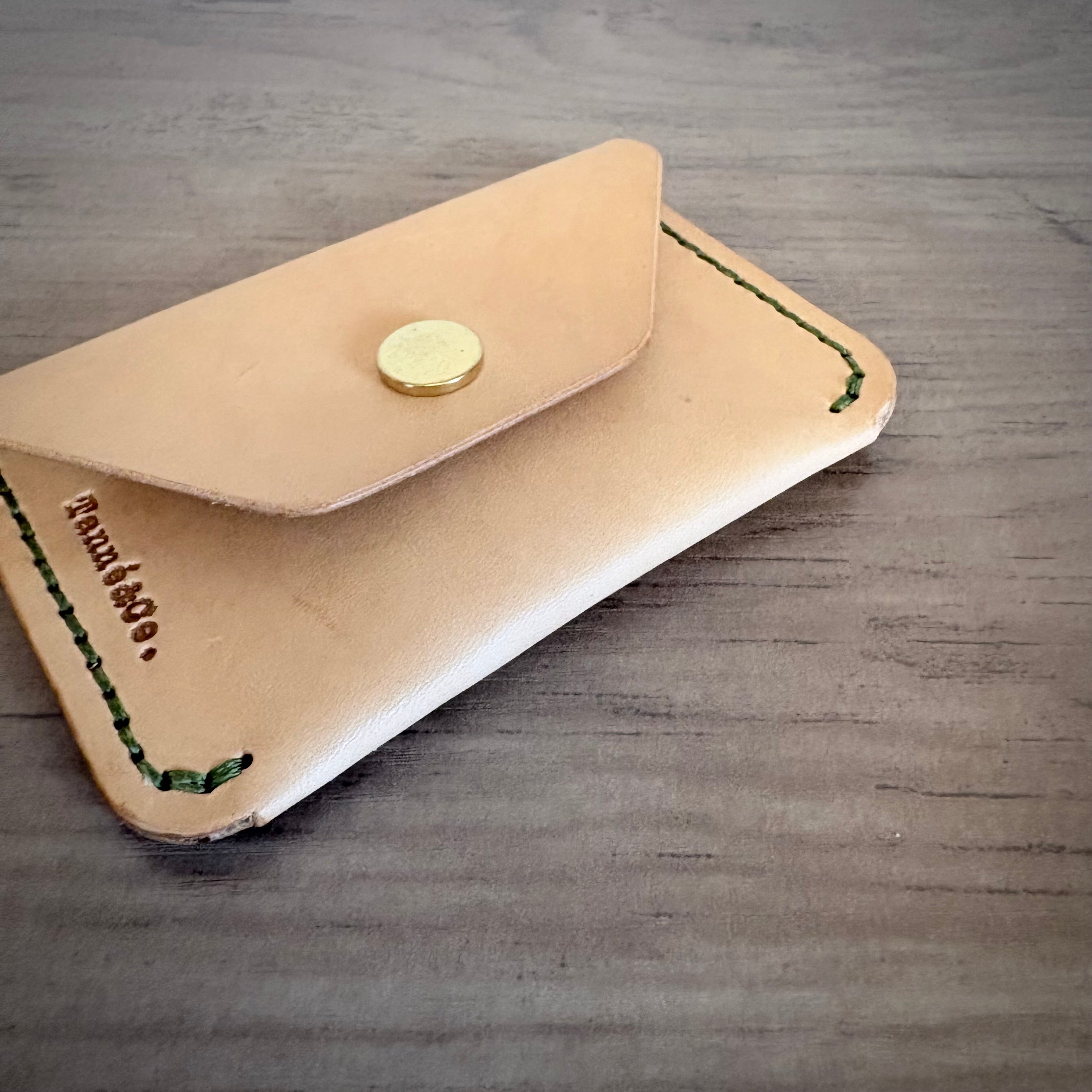 Leather Card Holder and Keychain Set | Tan