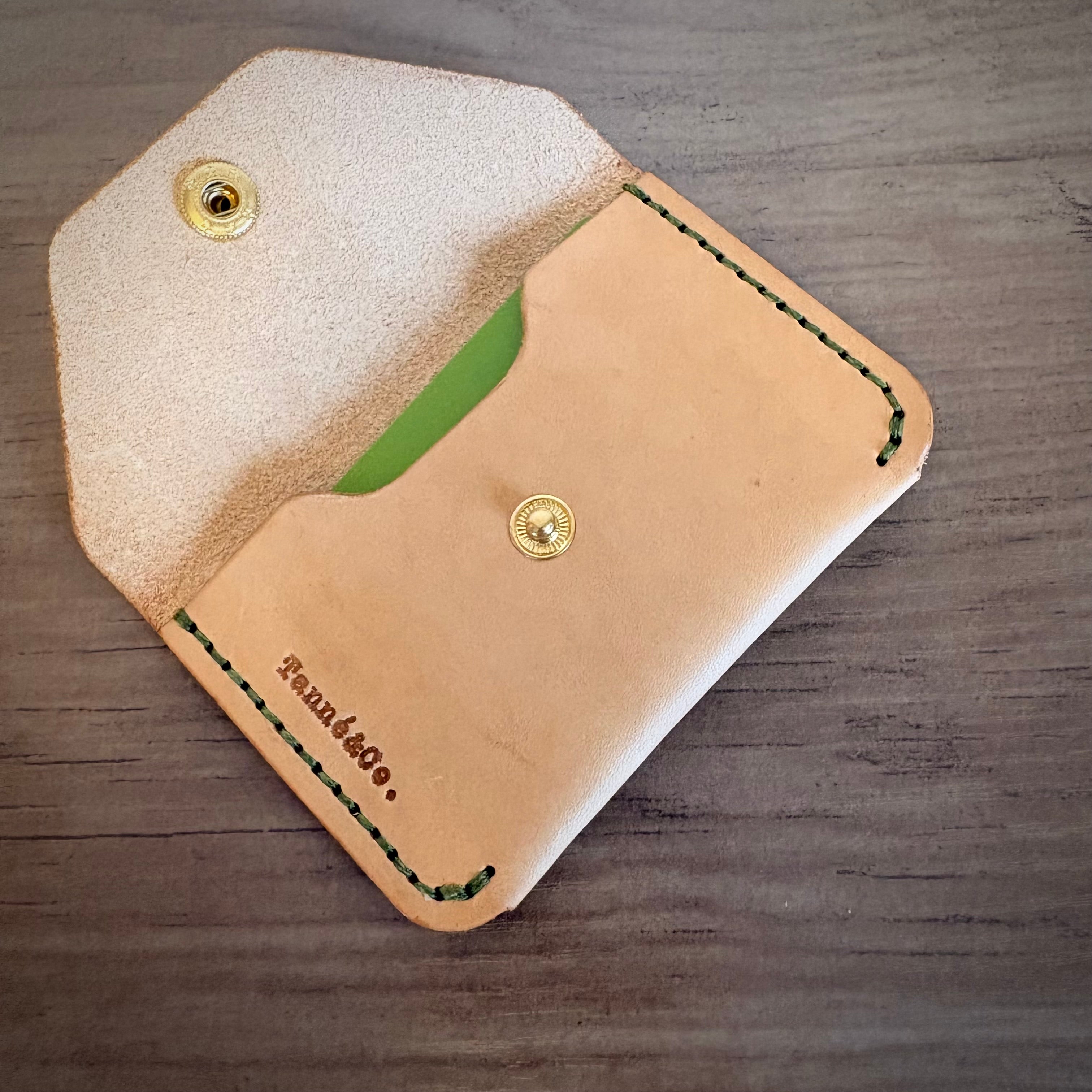 Leather Card Holder and Keychain Set | Tan