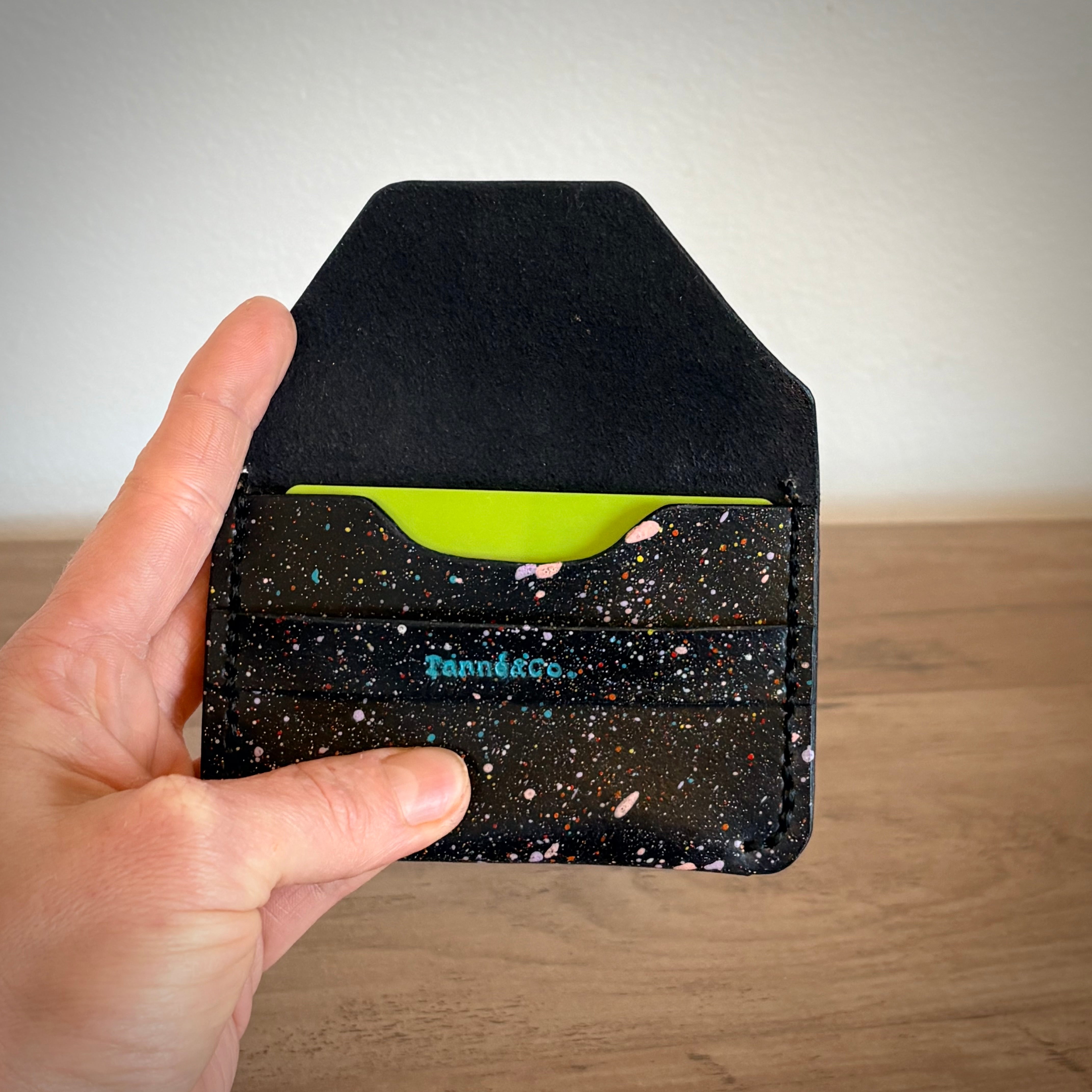 Leather Card Wallet – Custom SuperNova Design | Black
