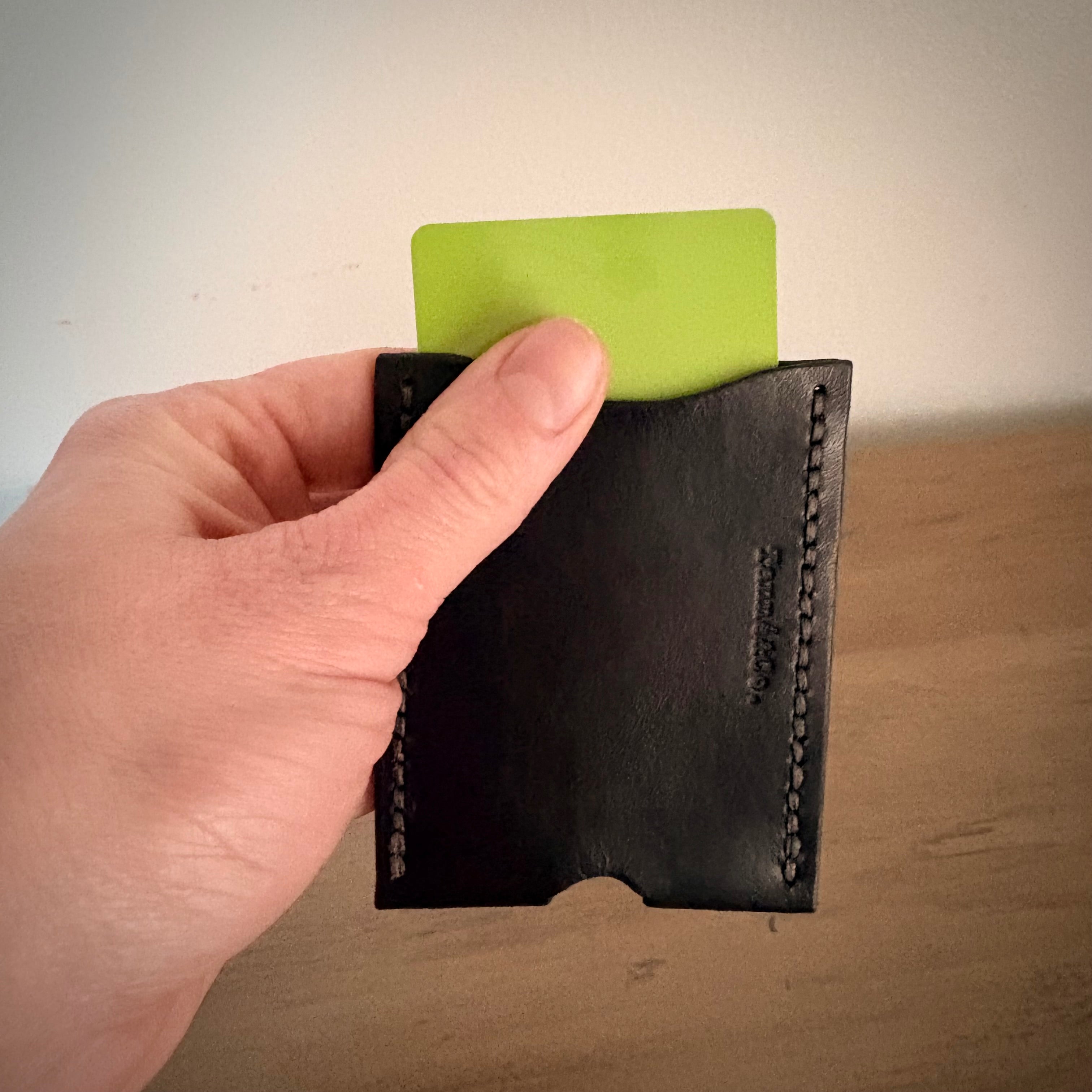 Leather Card Holder – Single Pocket Design | Black