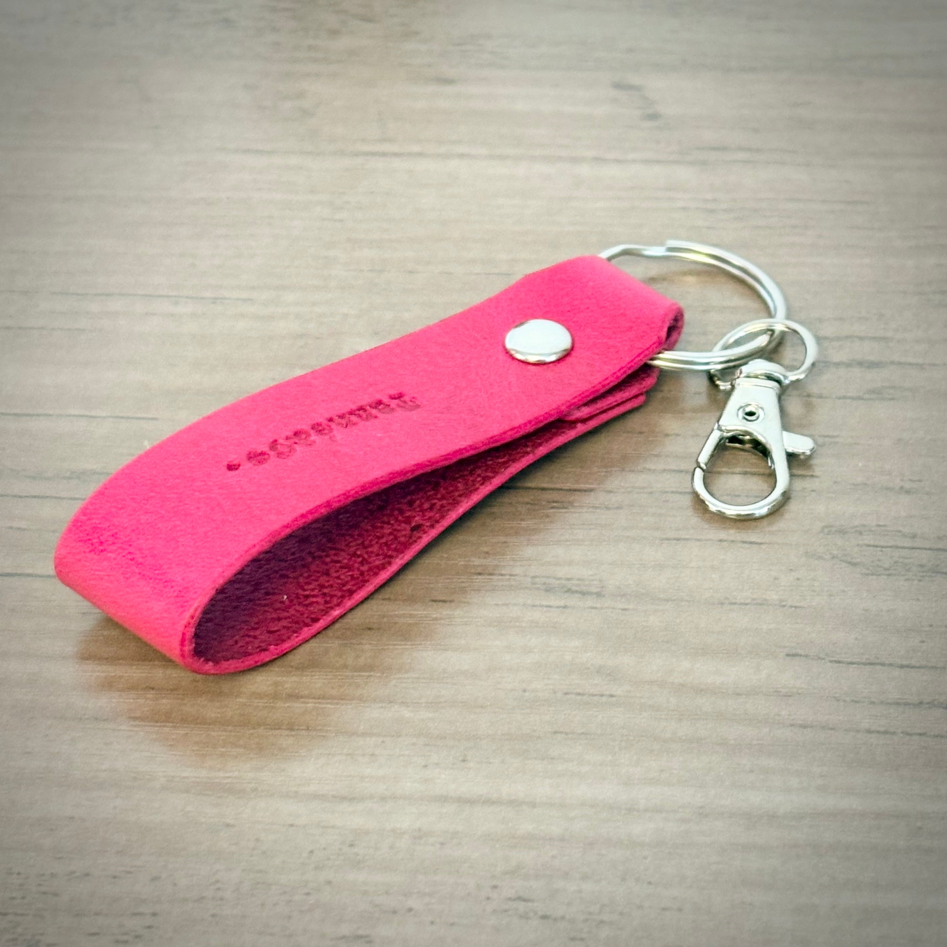 Porte-clés en cuir – Création artisanale | Rose