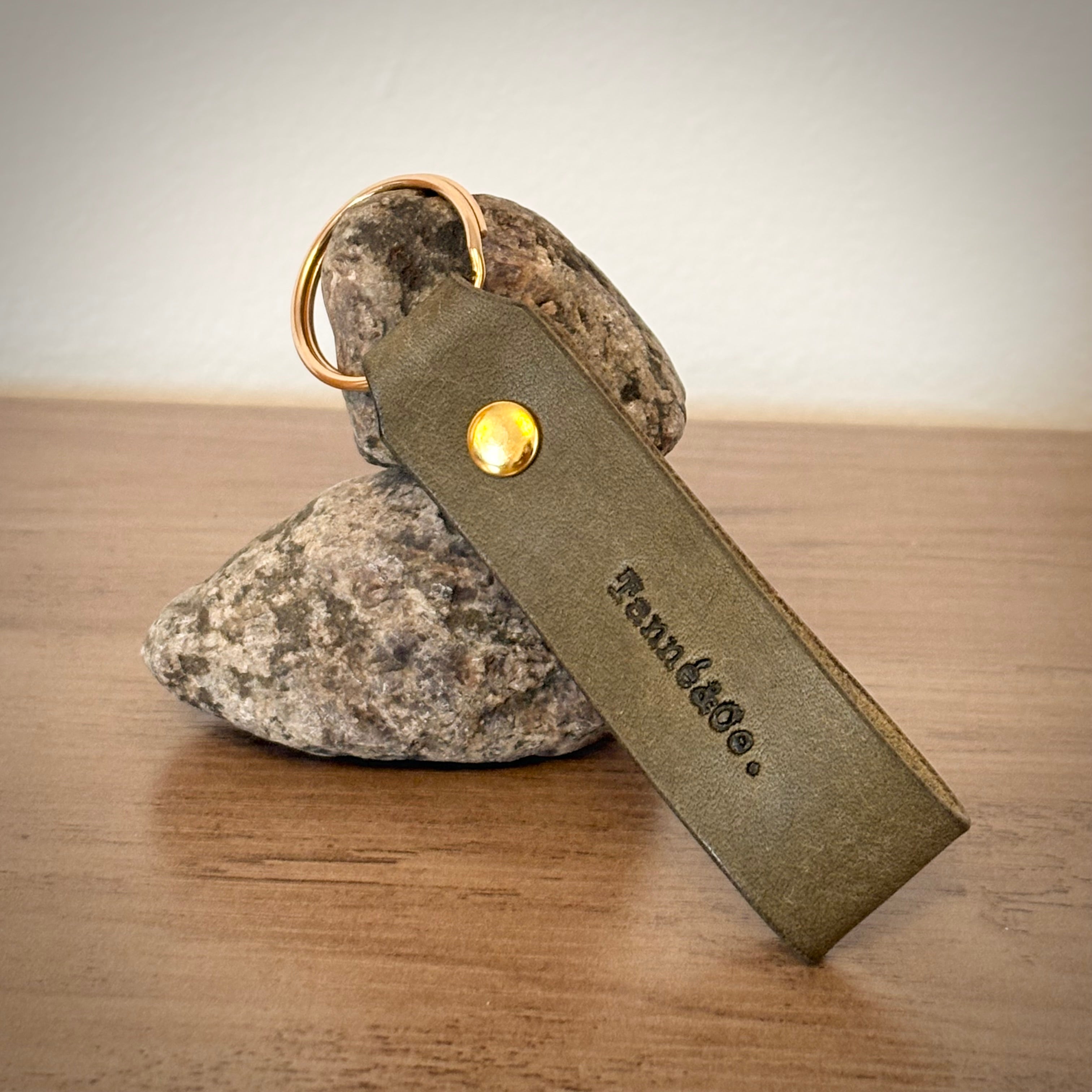 Leather Keychain – Handcrafted Design | Sage