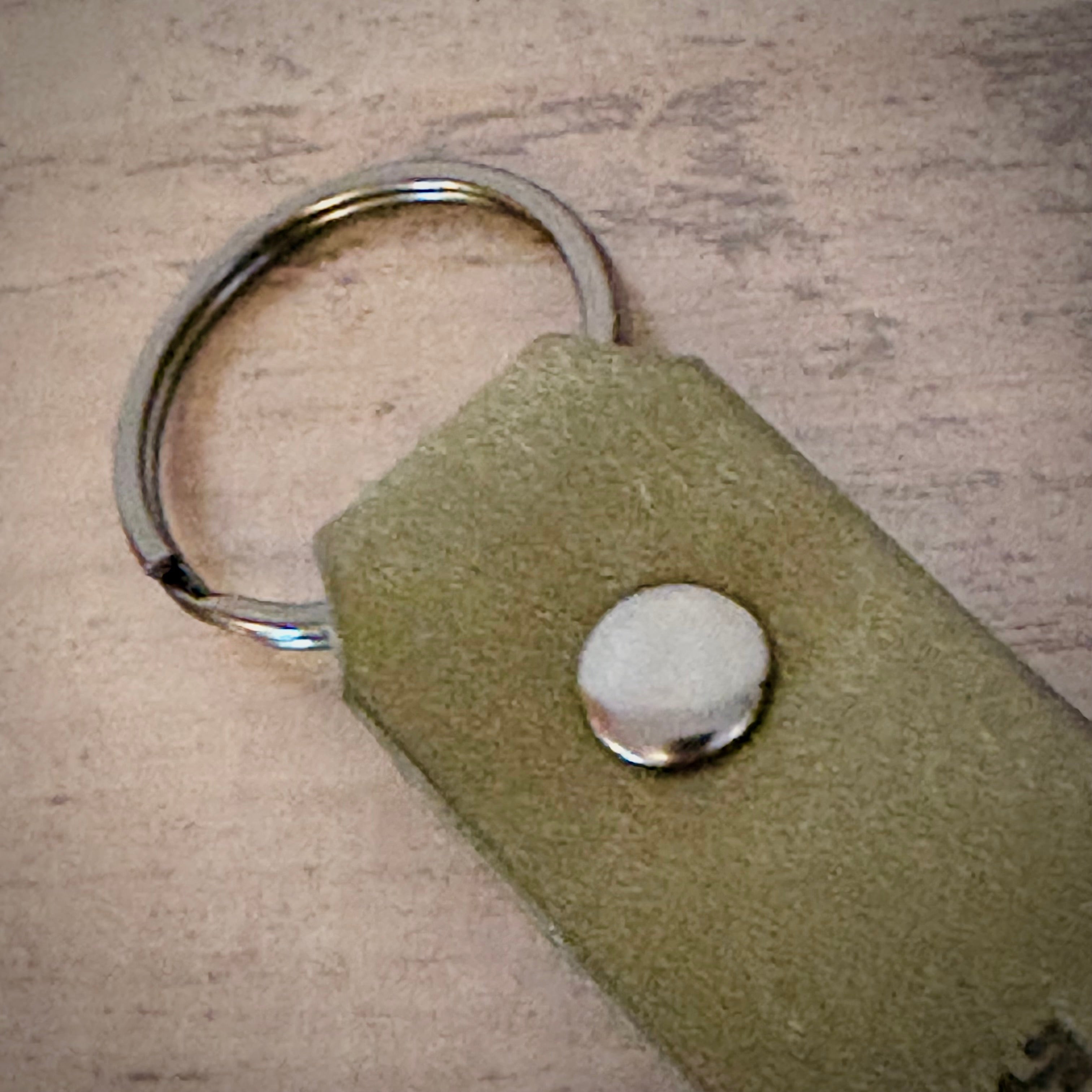 Leather Keychain – Handcrafted Design | Sage