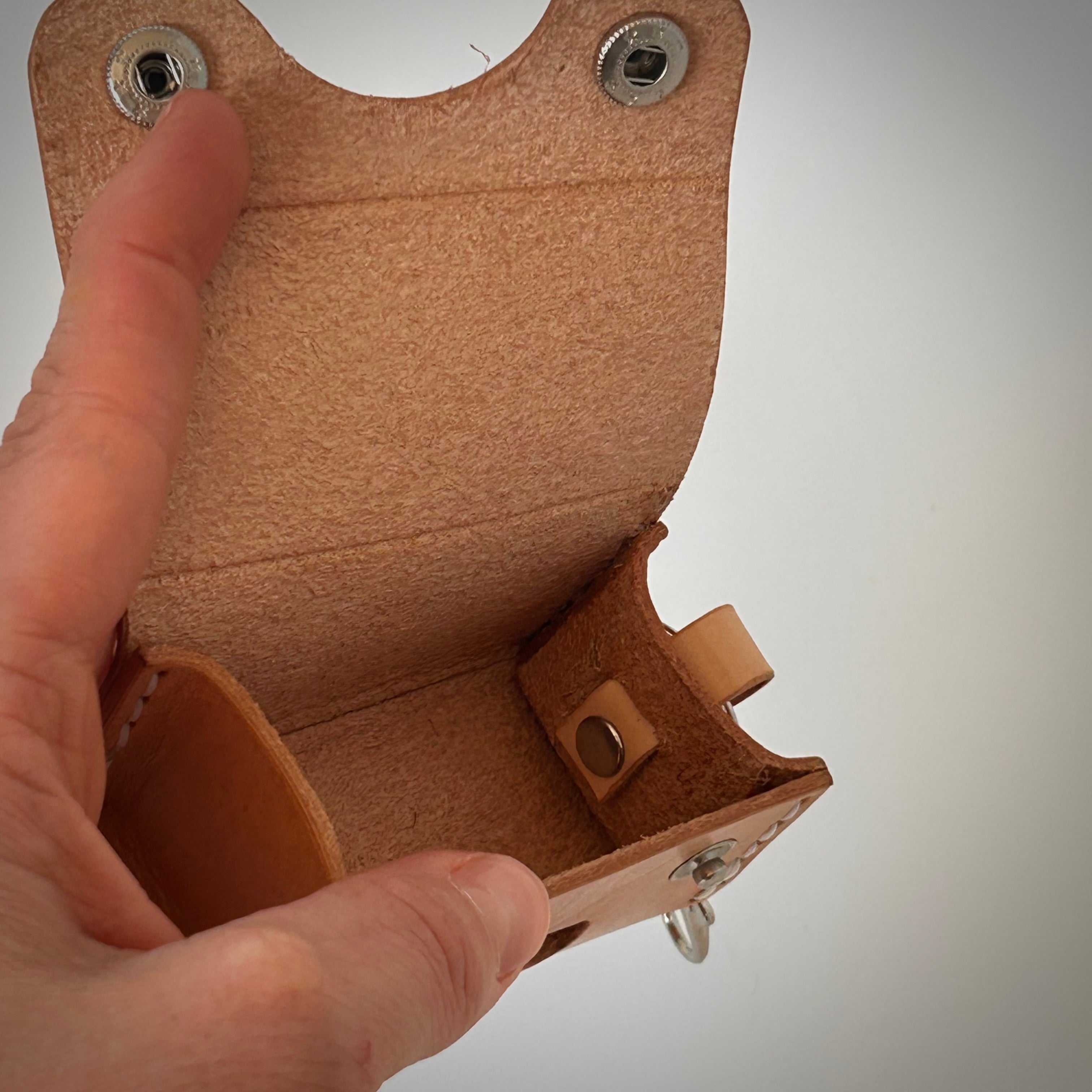Leather Waste Bag Carrier - Handcrafted Design | Natural