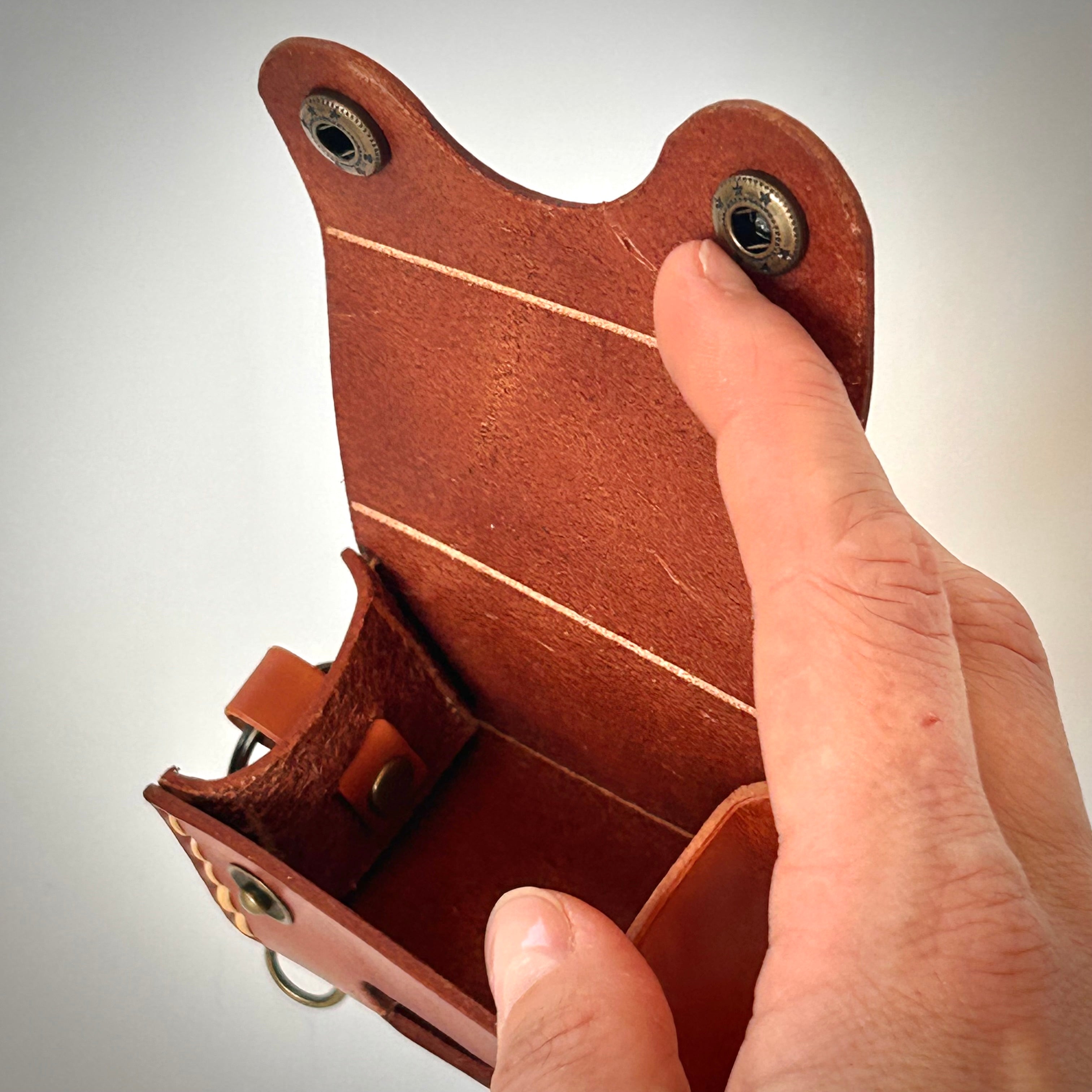 Leather Waste Bag Carrier - Handcrafted Design | Brown