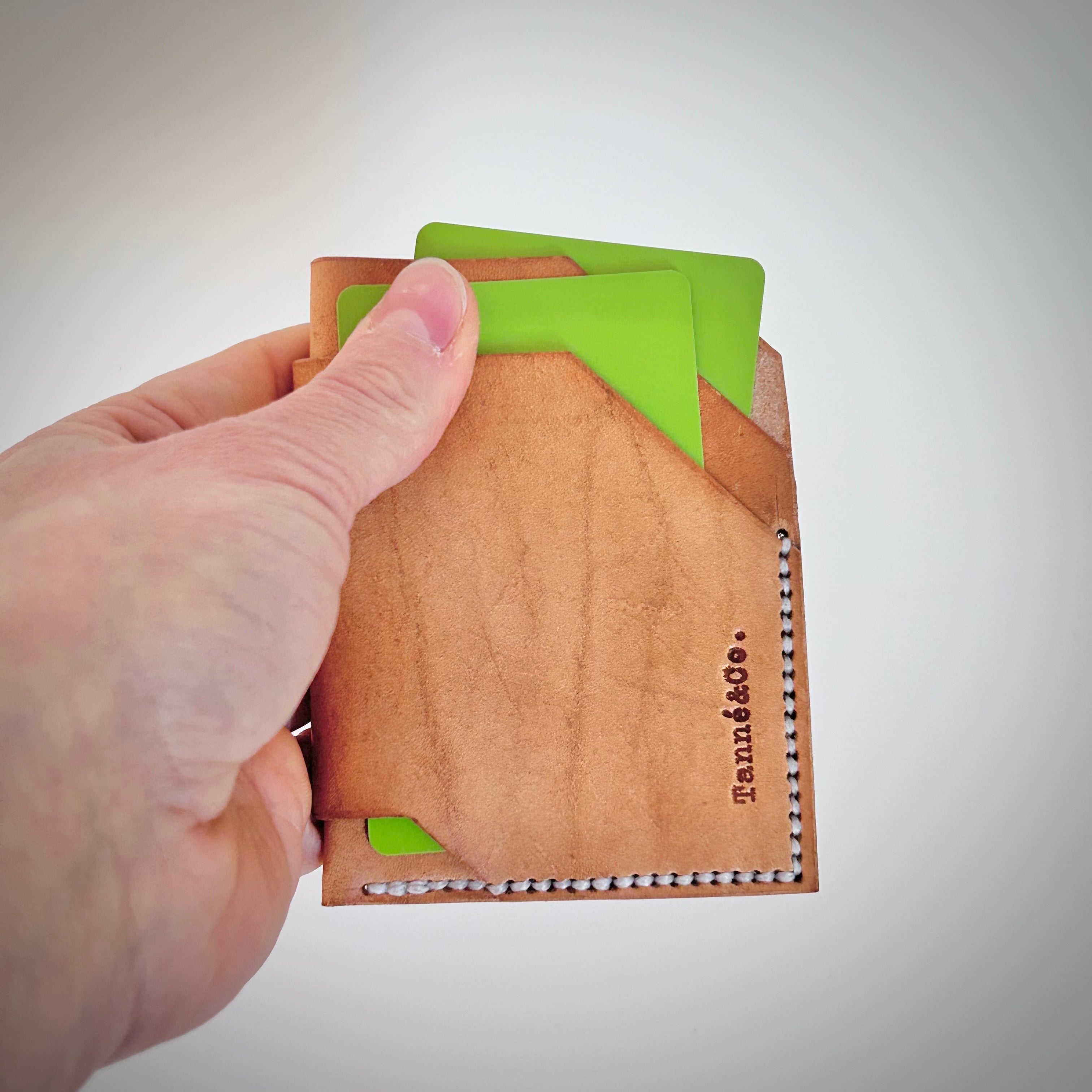 Leather Card Holder – Minimalist Triple Pocket | Tan