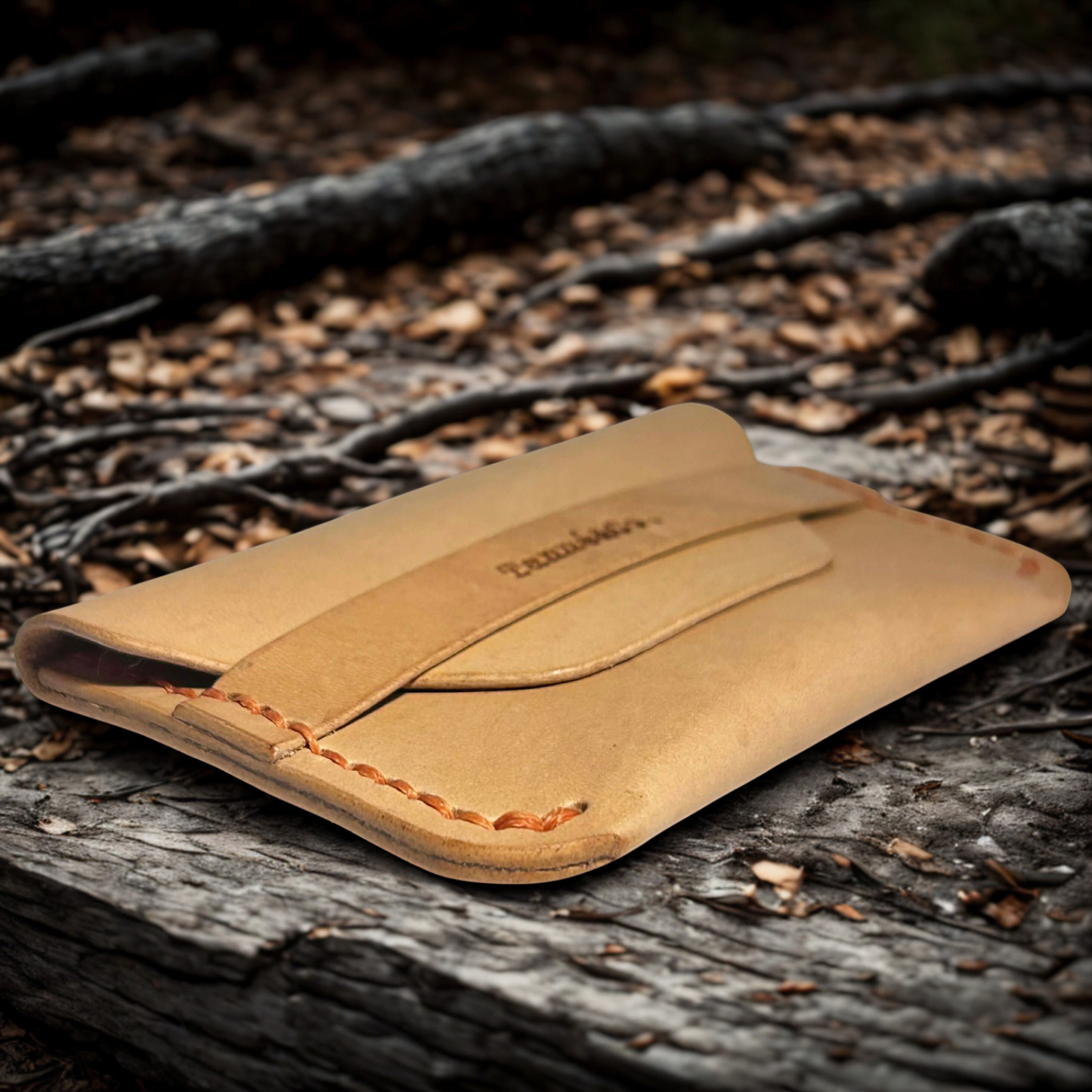 Leather Card Holder and Keychain Set – Mount Bruno Hike | Tan