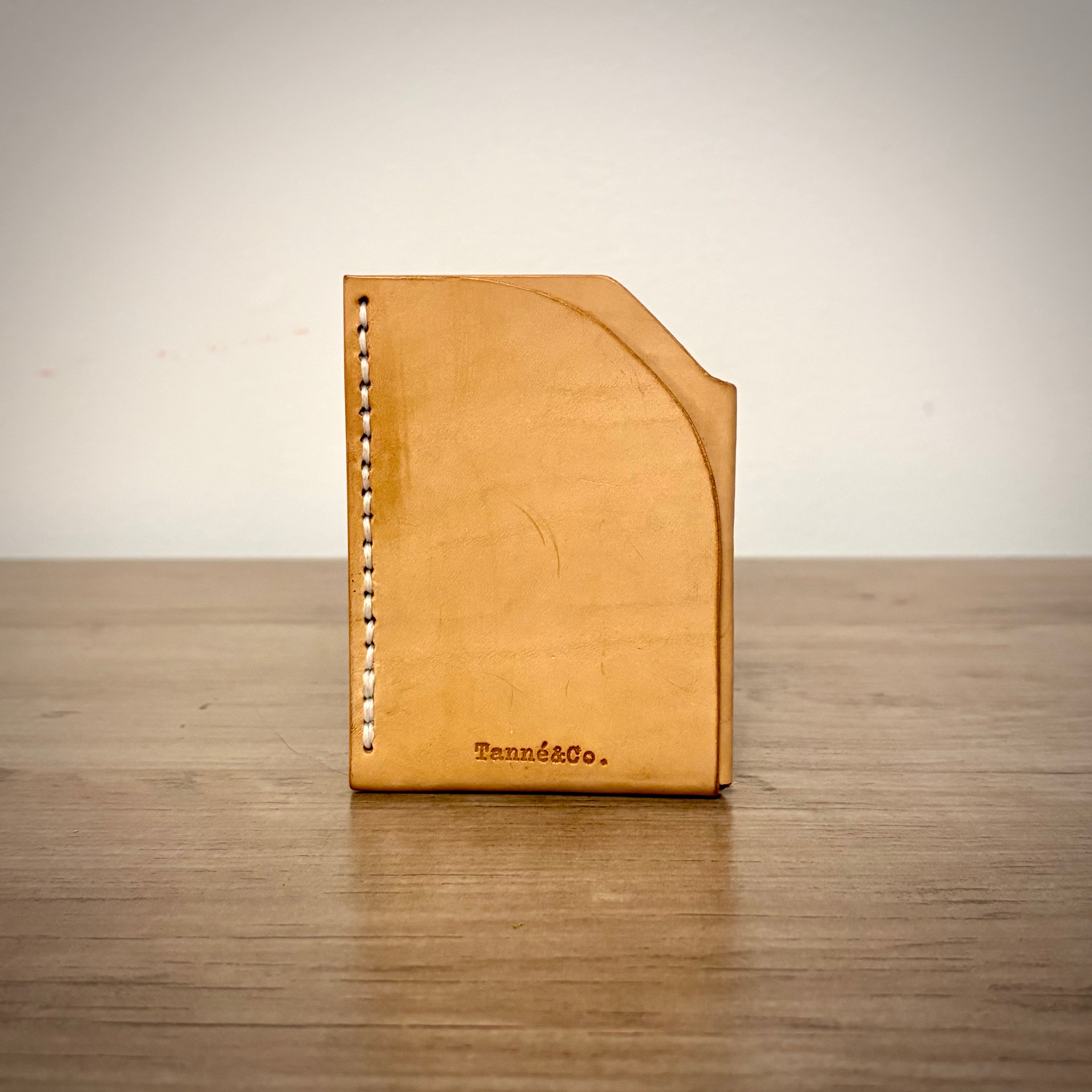Leather Card Holder – Minimalist Double Pocket | Tan