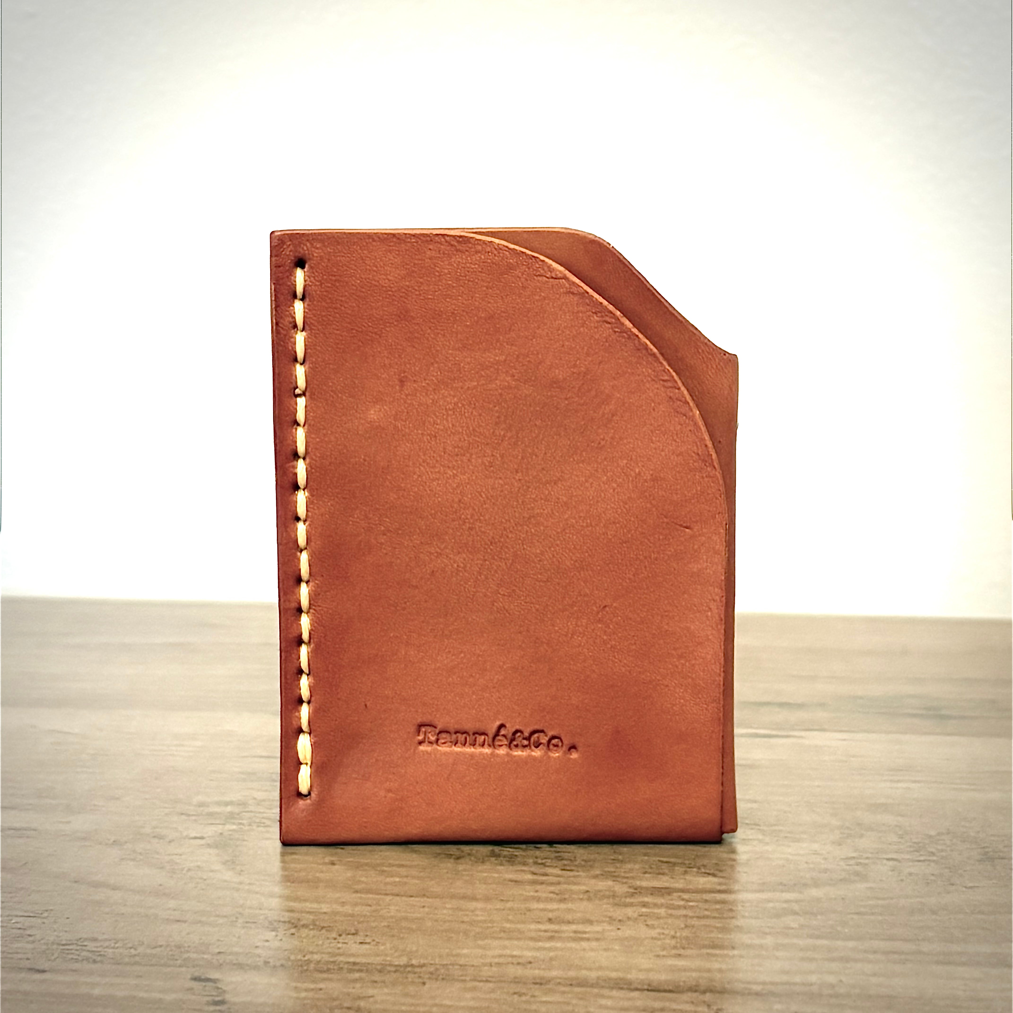 Leather Card Holder – Minimalist Double Pocket | Brown
