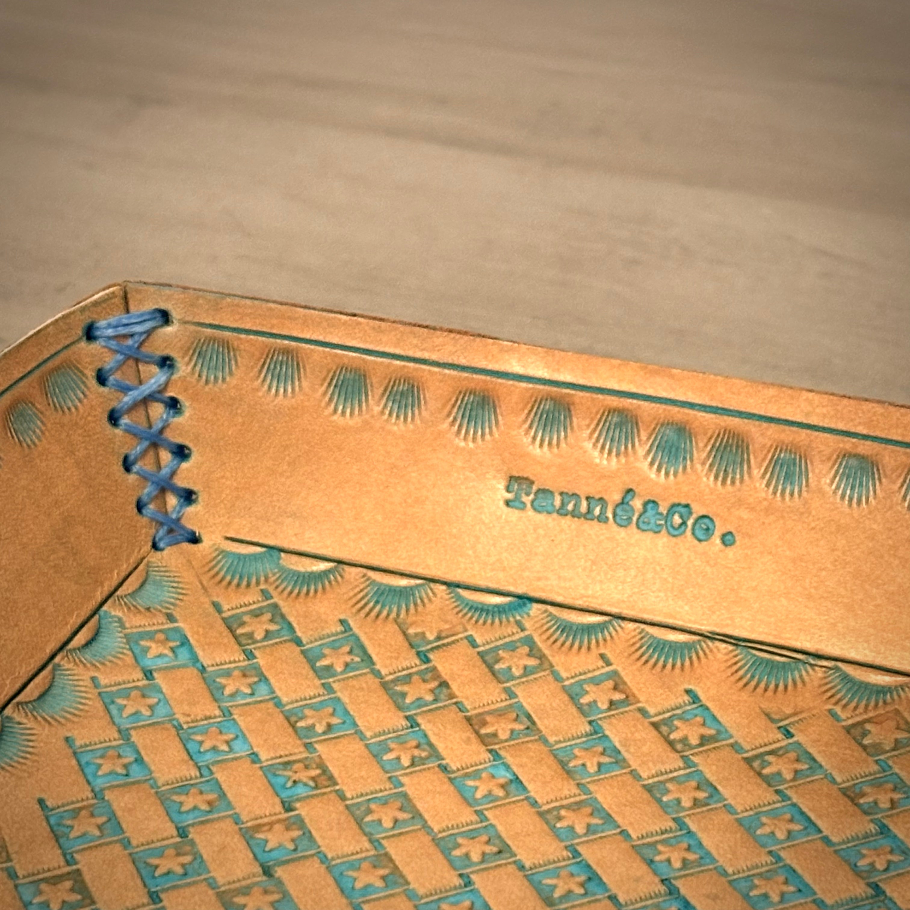 Leather Tray – Handcrafted Double-Layer Design | Ocean Patina Edition
