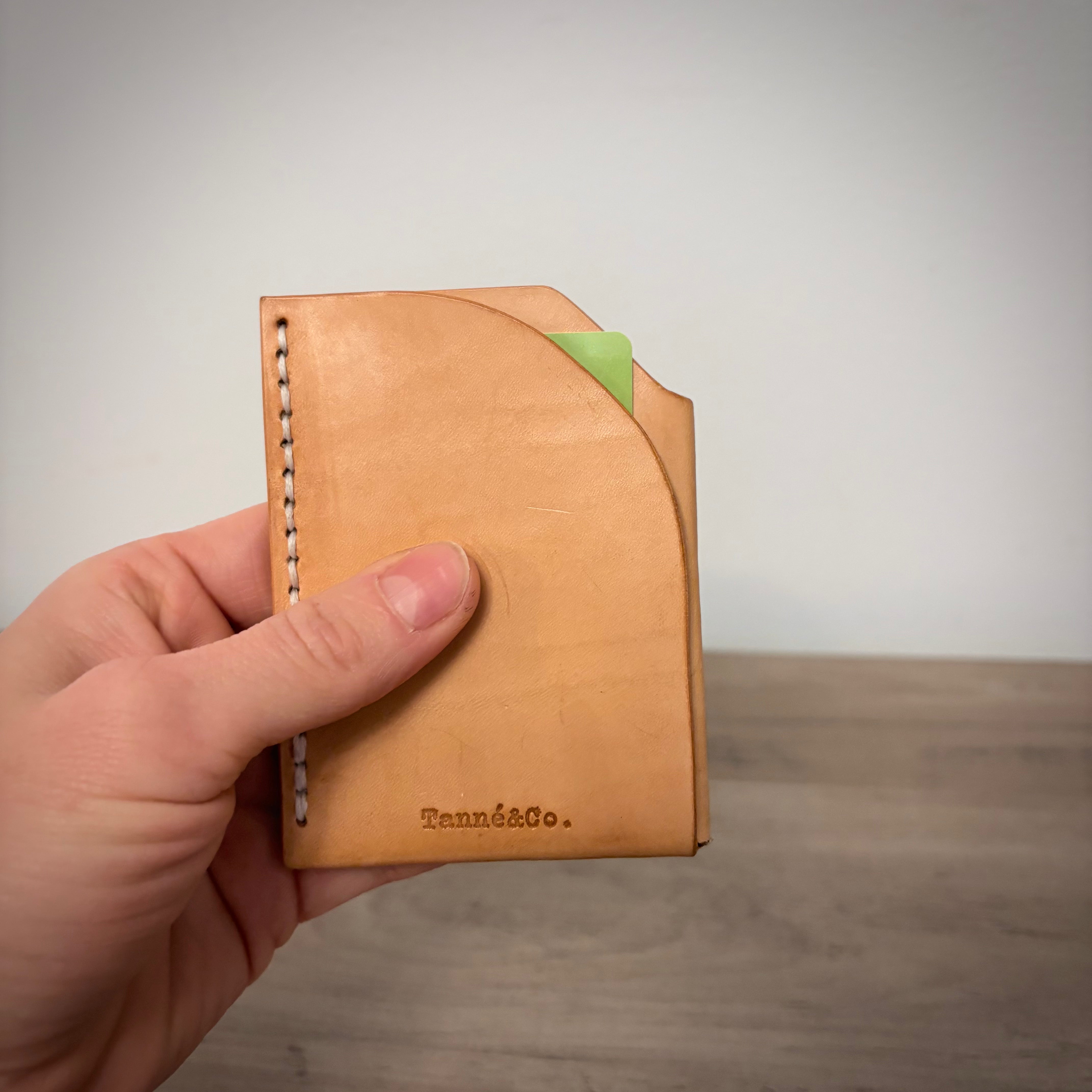 Leather Card Holder – Minimalist Double Pocket | Tan