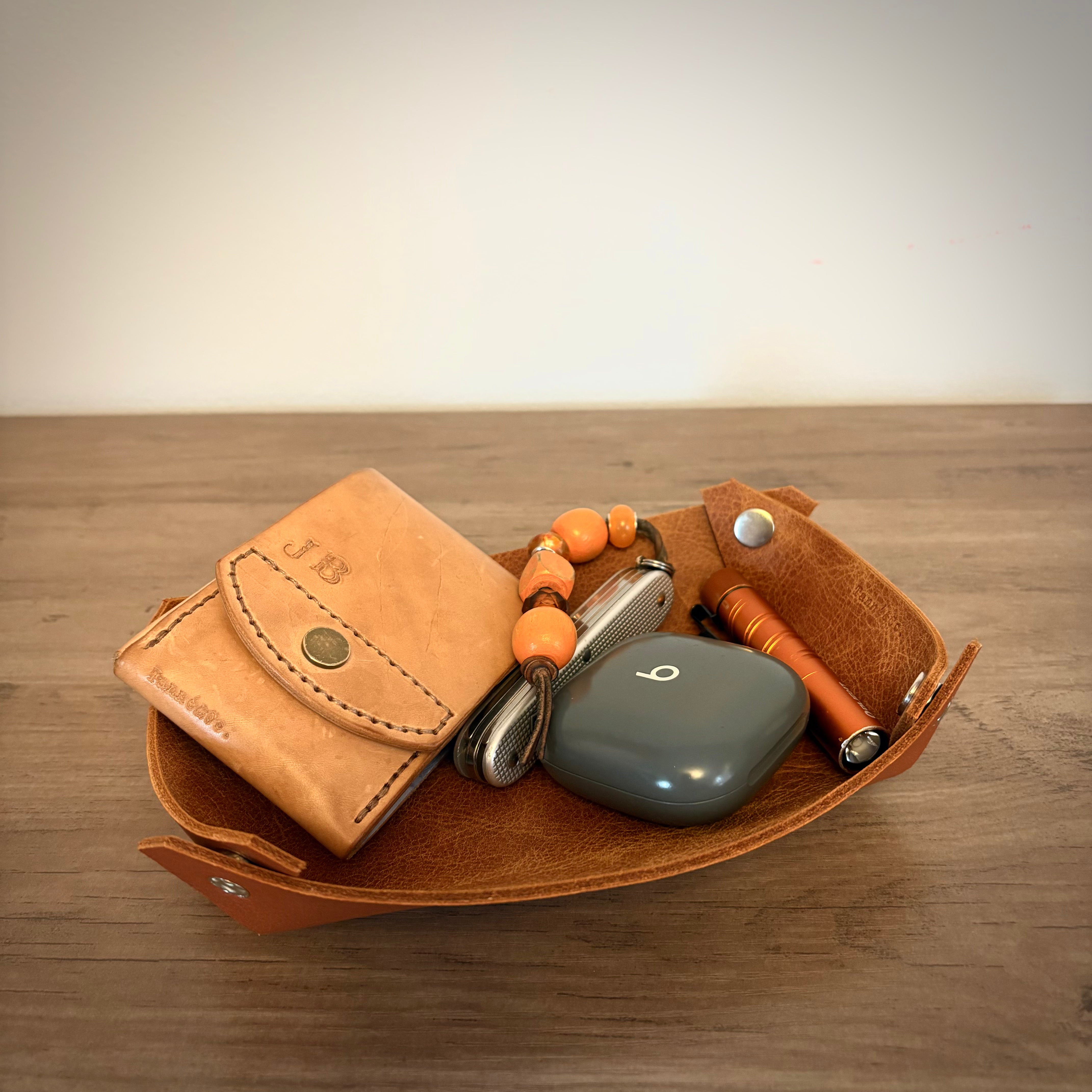 Leather Dump Tray - Double Layered Design | Light Brown