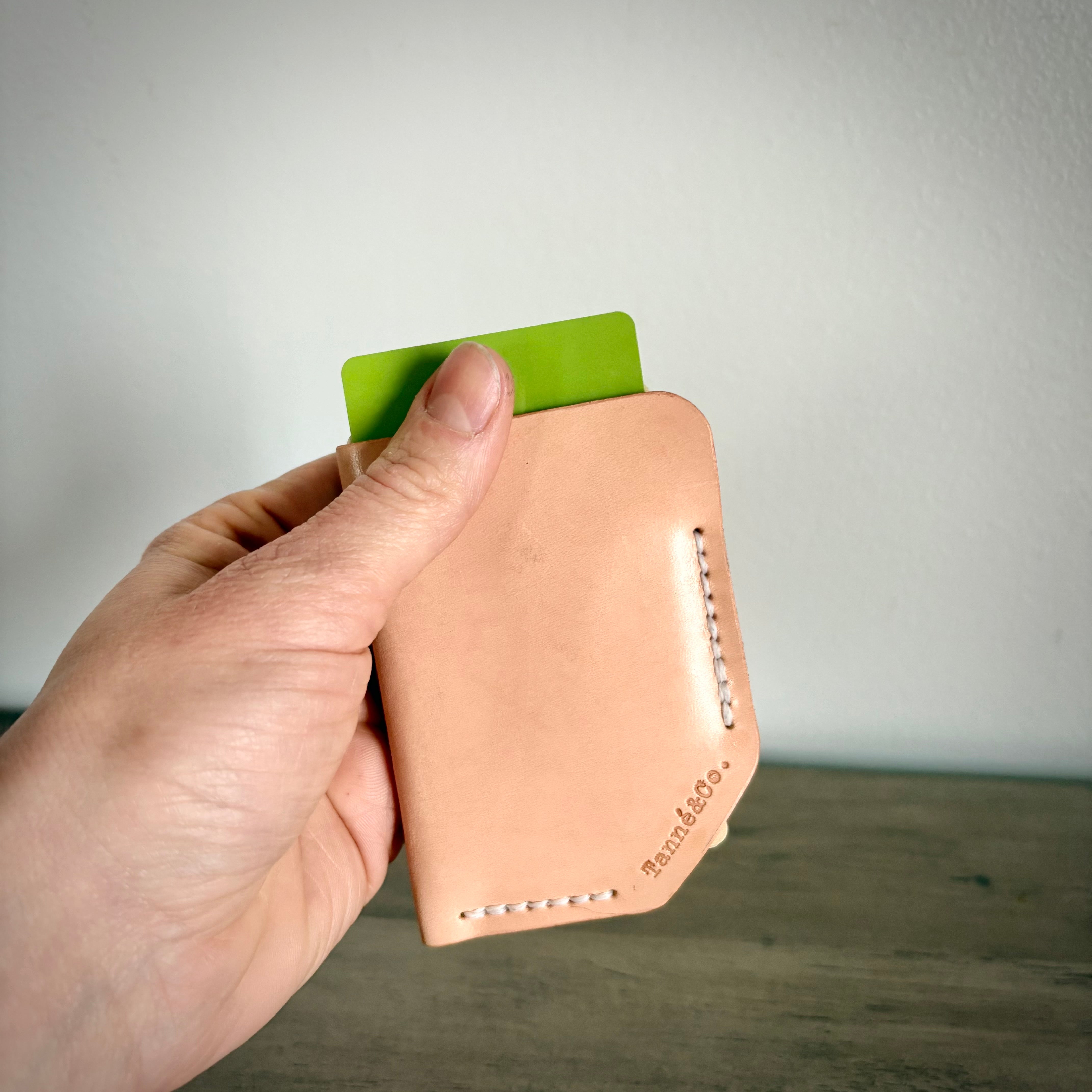 Leather Card Holder – Minimalist Single Pocket | Tan