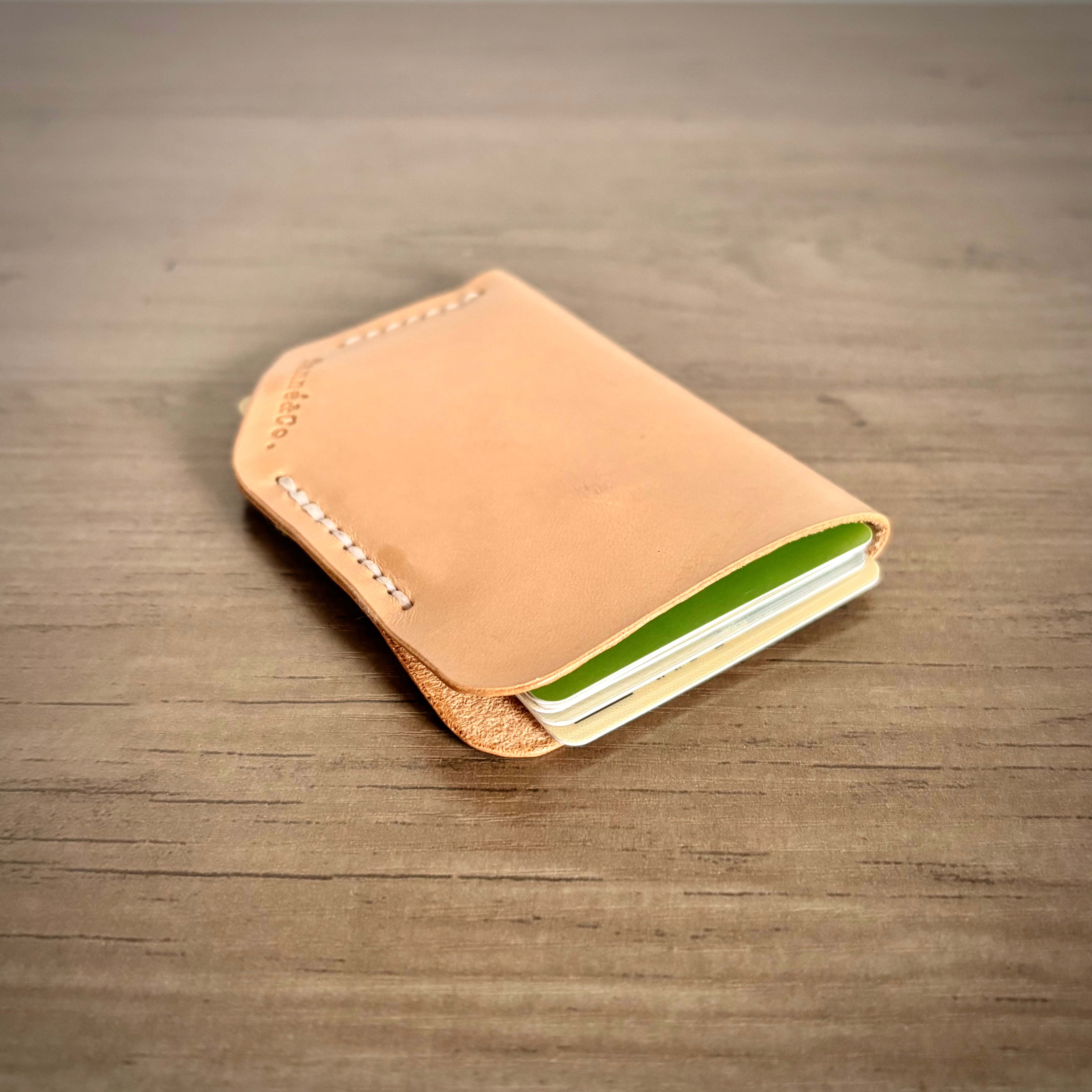 Porte-cartes en cuir – Poche unique | Naturel