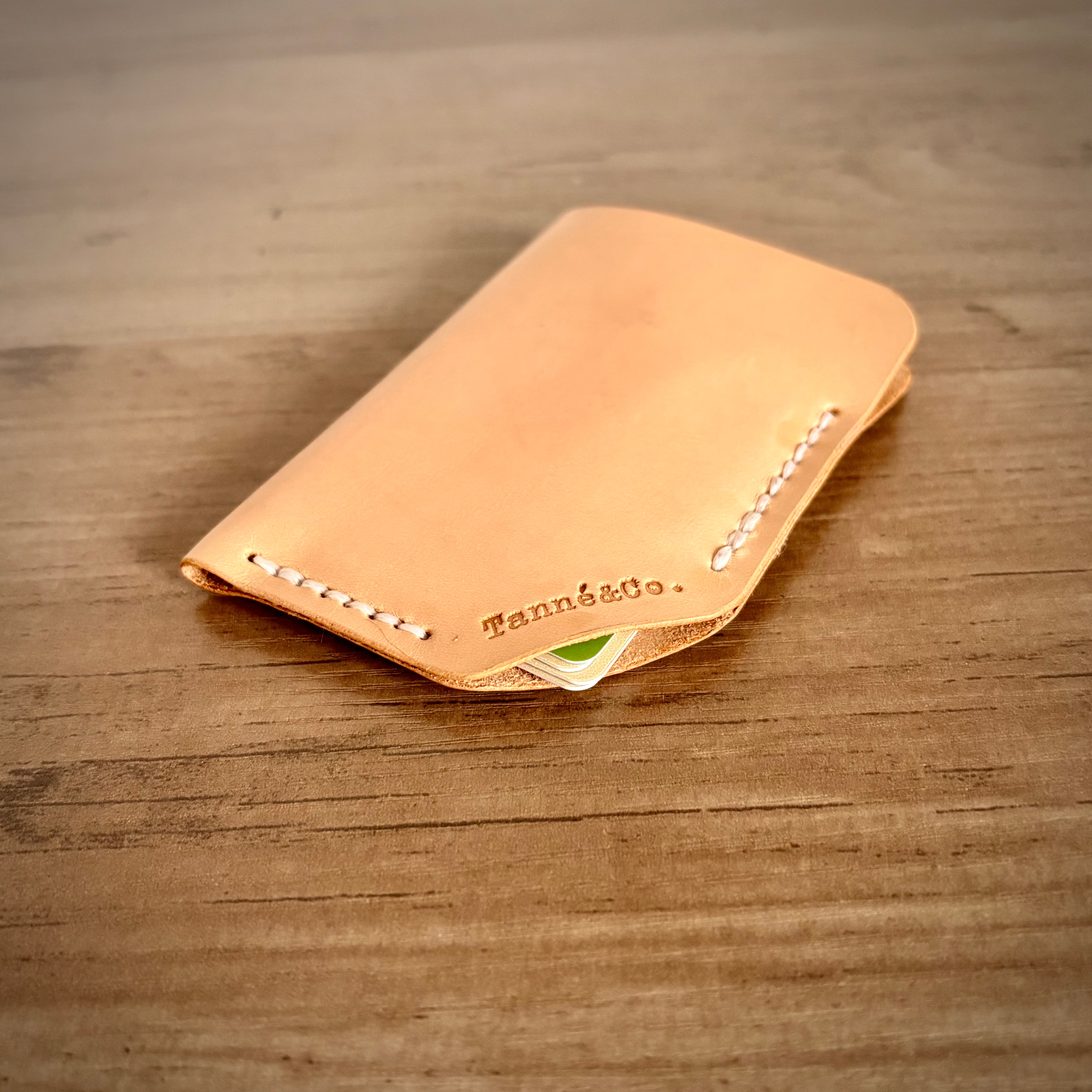 Porte-cartes en cuir – Poche unique | Naturel