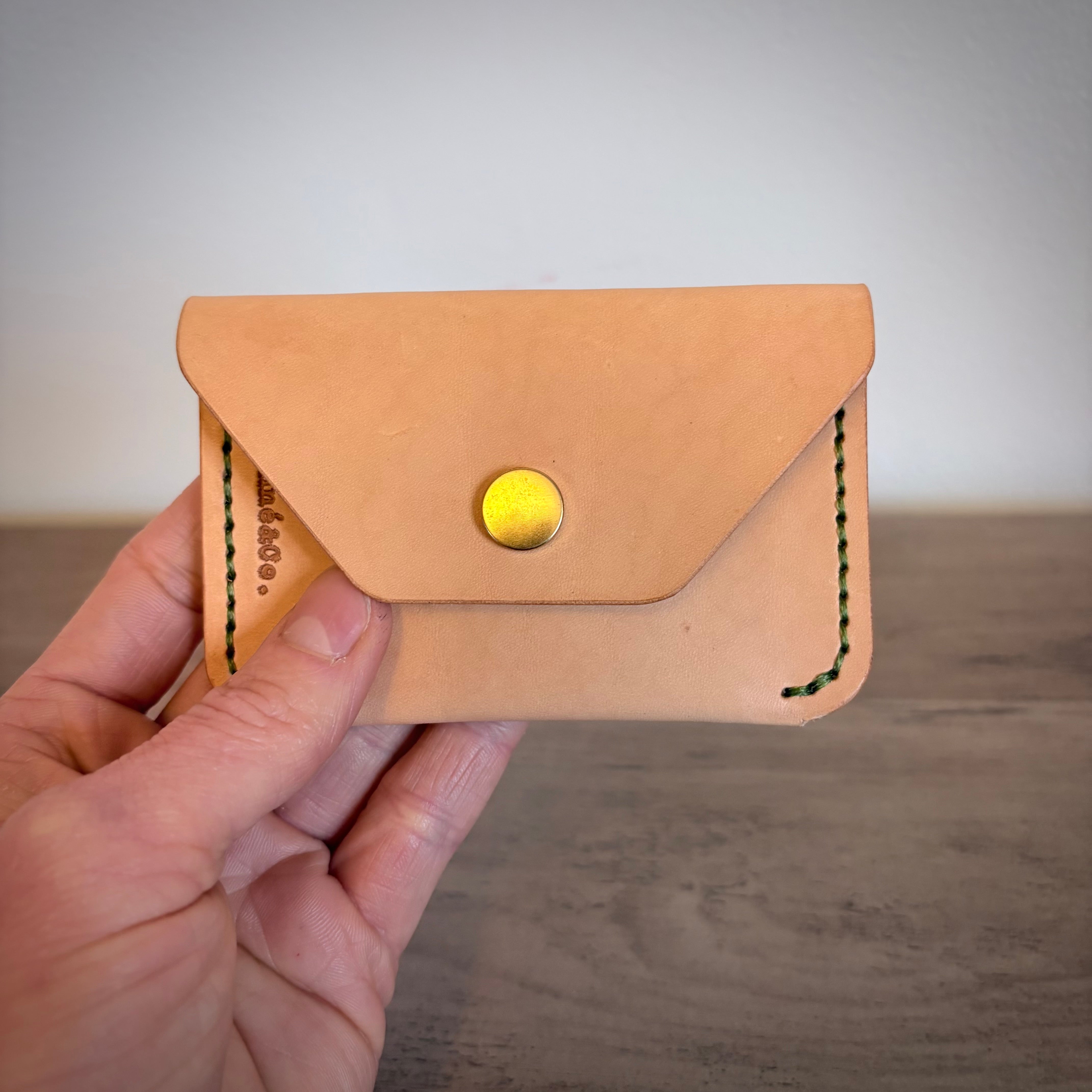 Leather Card Holder and Keychain Set | Tan