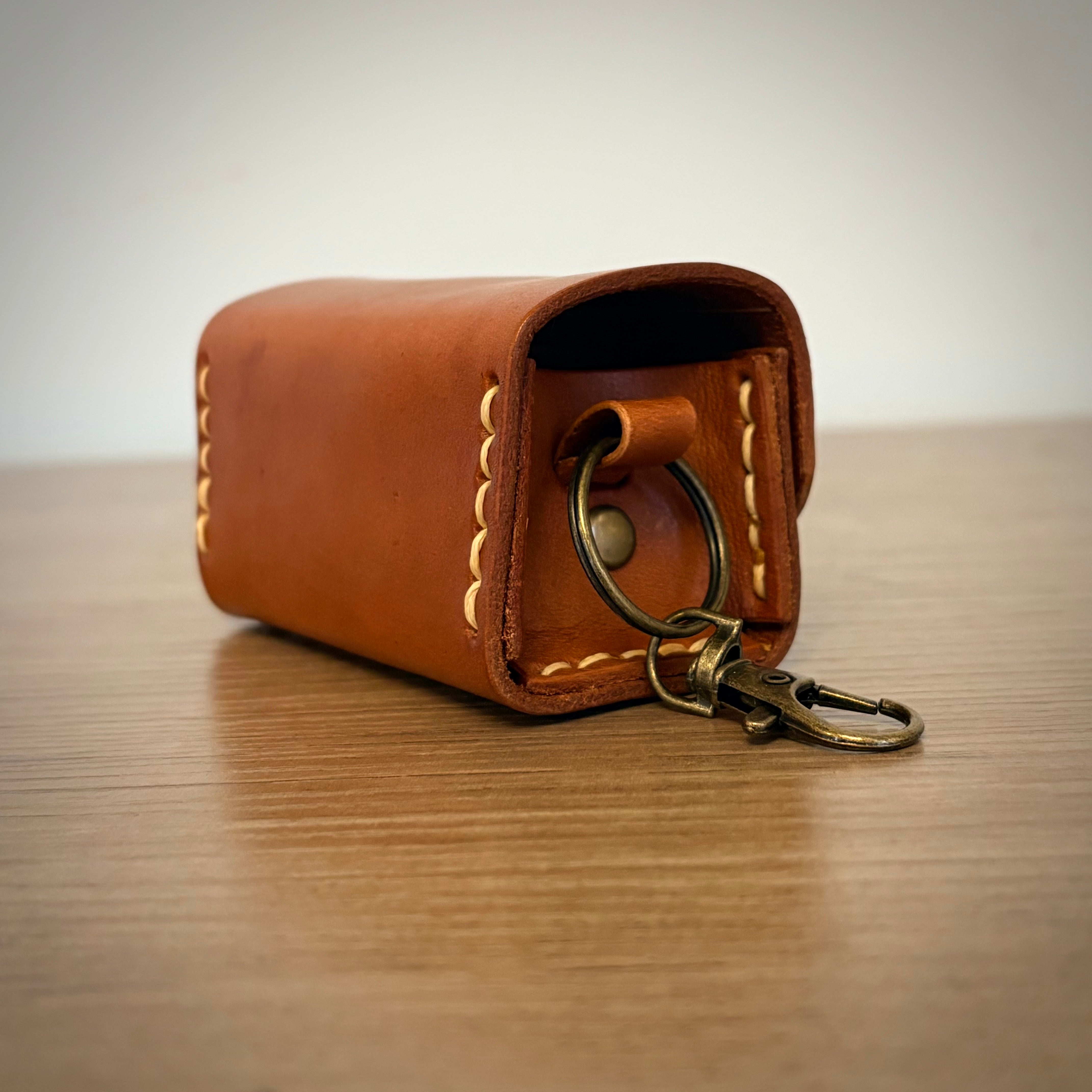 Leather Waste Bag Carrier  -  Handcrafted Design | Brown