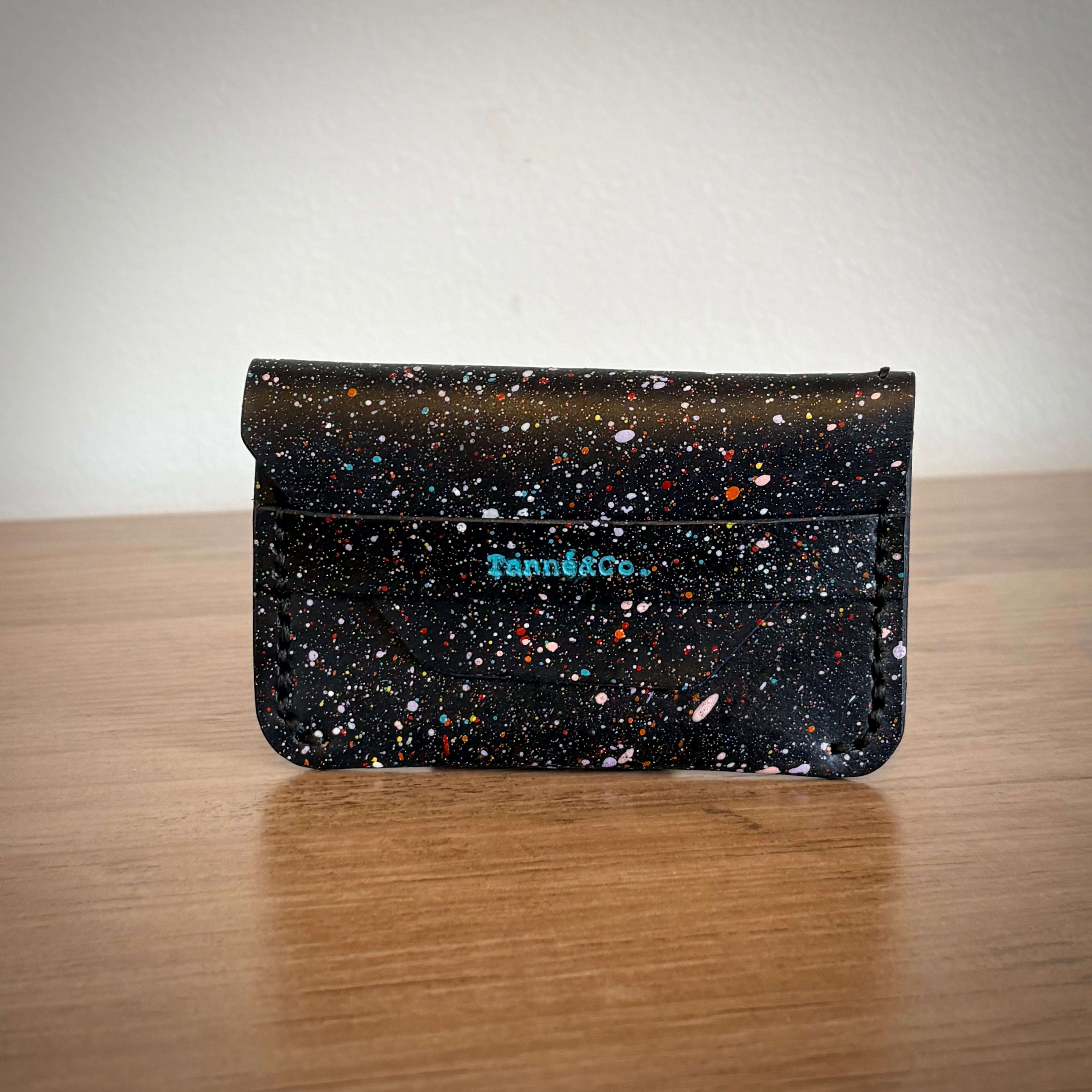 Leather Card Wallet – Custom SuperNova  Design | Black