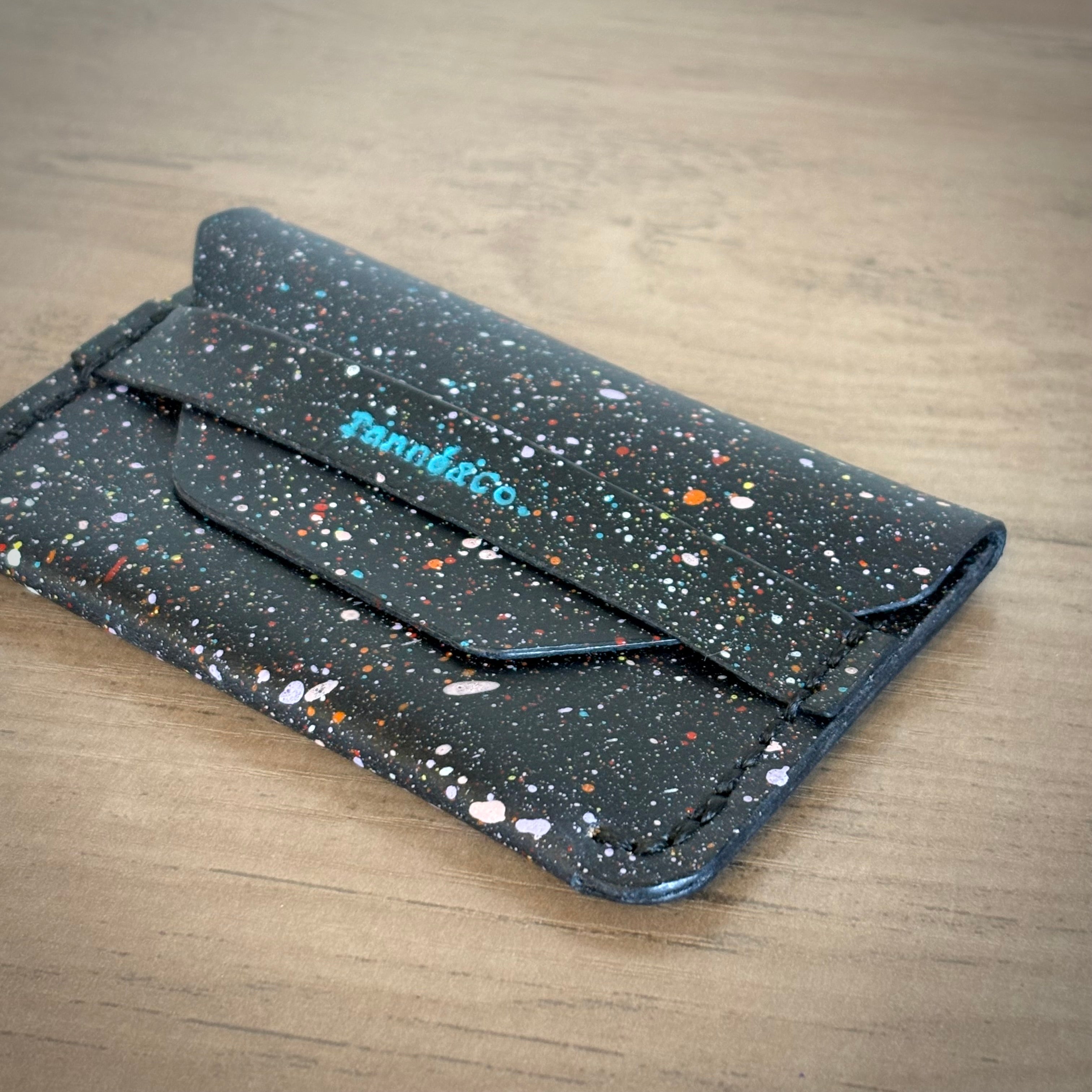 Leather Card Wallet – Custom SuperNova  Design | Black