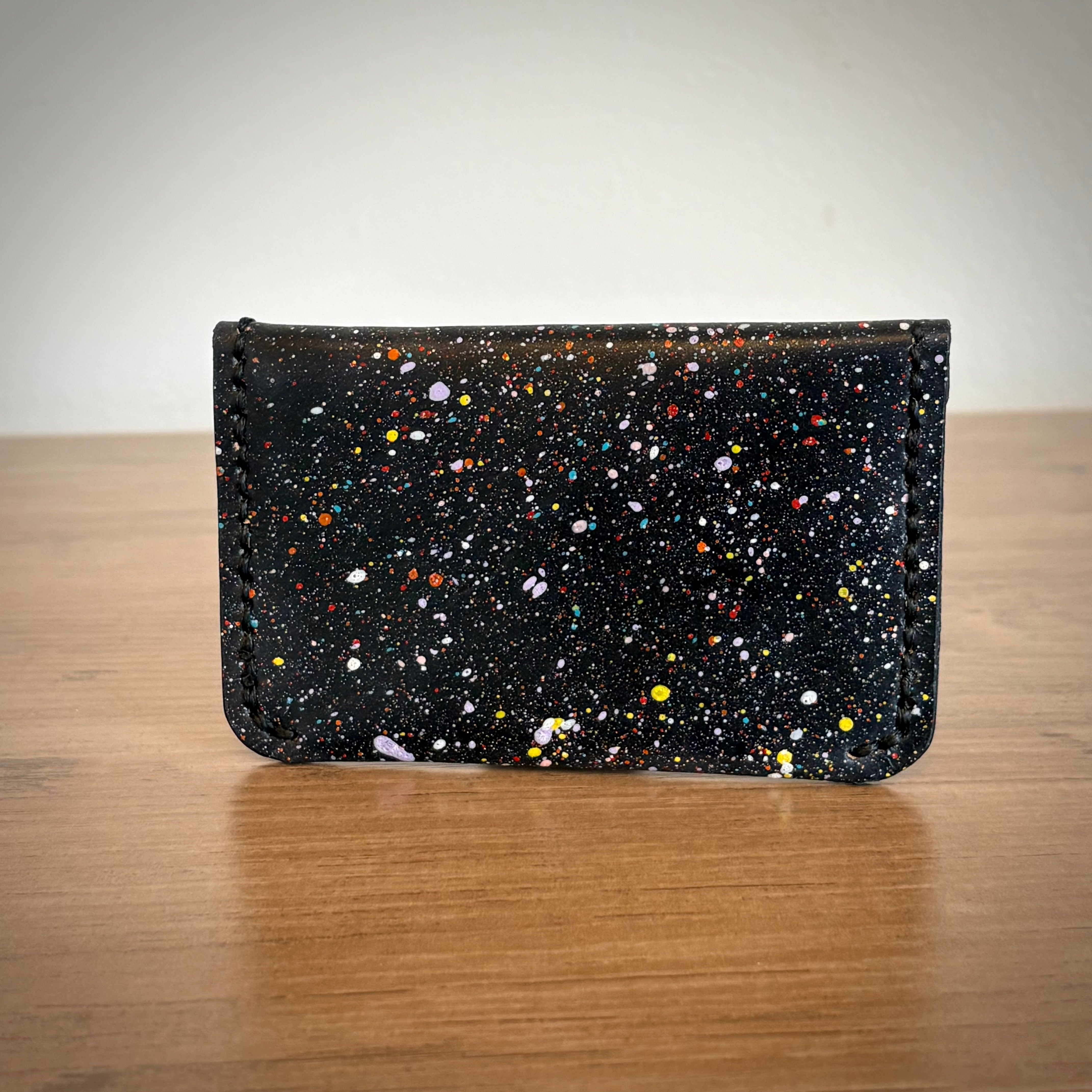 Leather Card Wallet – Custom SuperNova  Design | Black