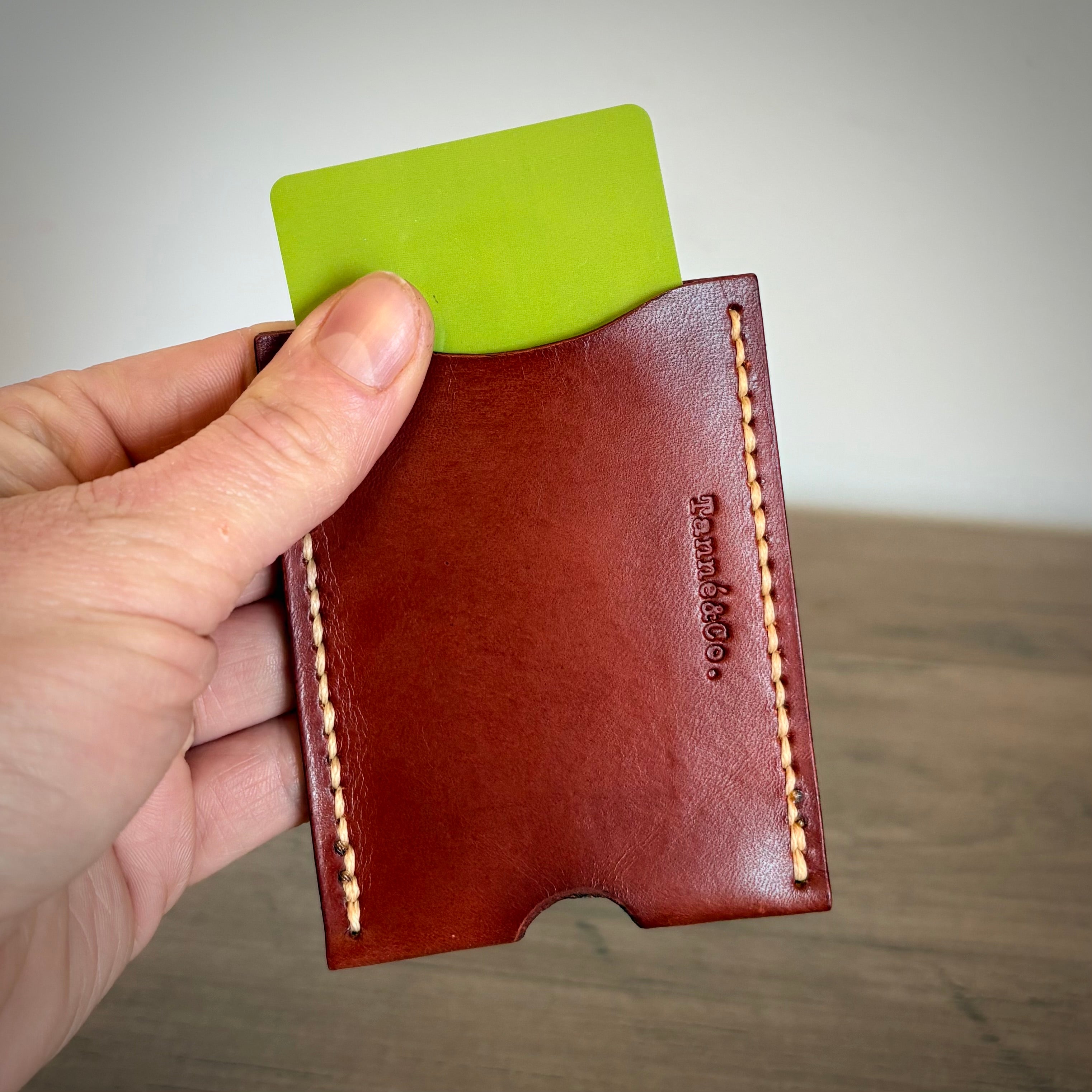 Leather Card Holder – Single Pocket Design | Brown