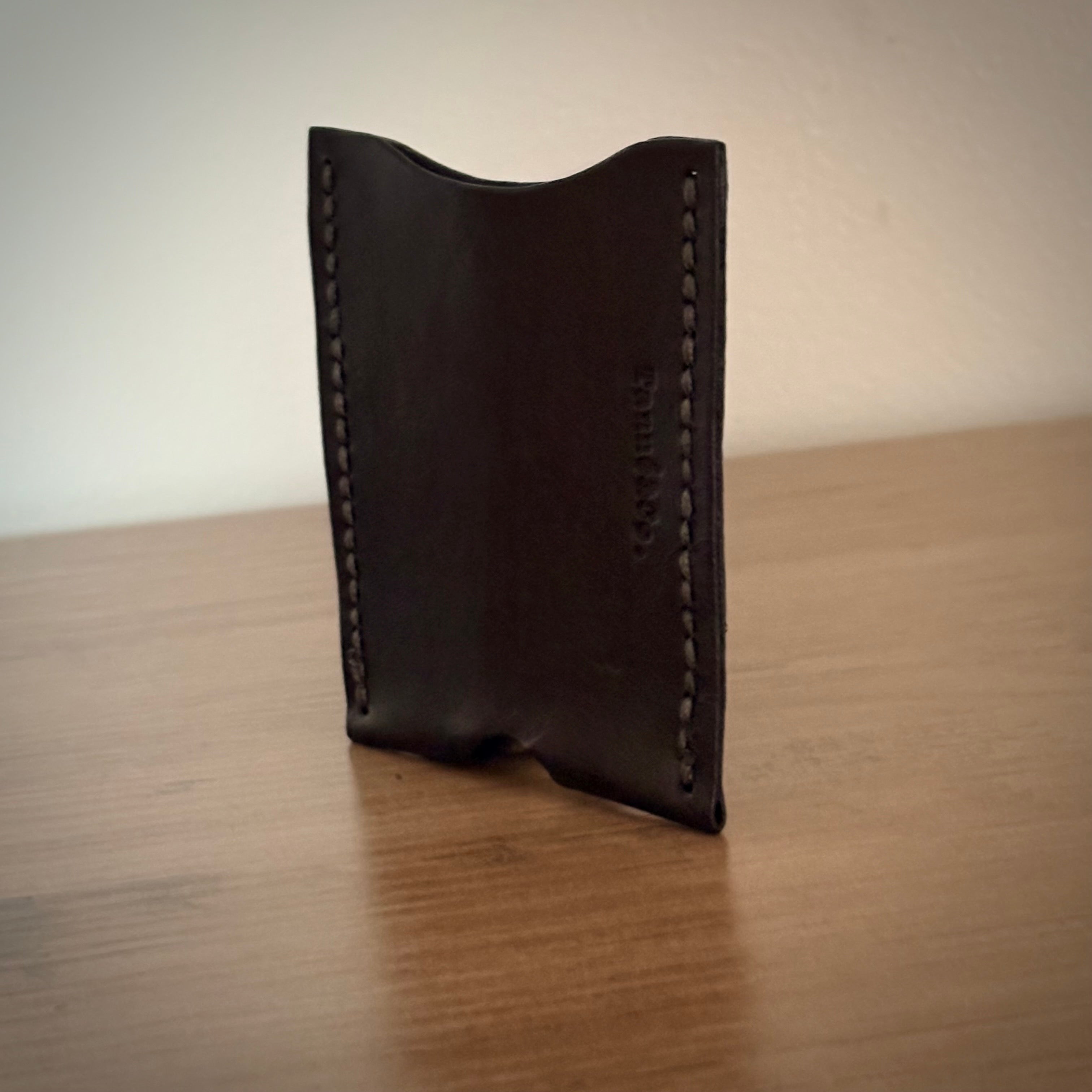 Porte-cartes en cuir – Modèle à une poche | Noir