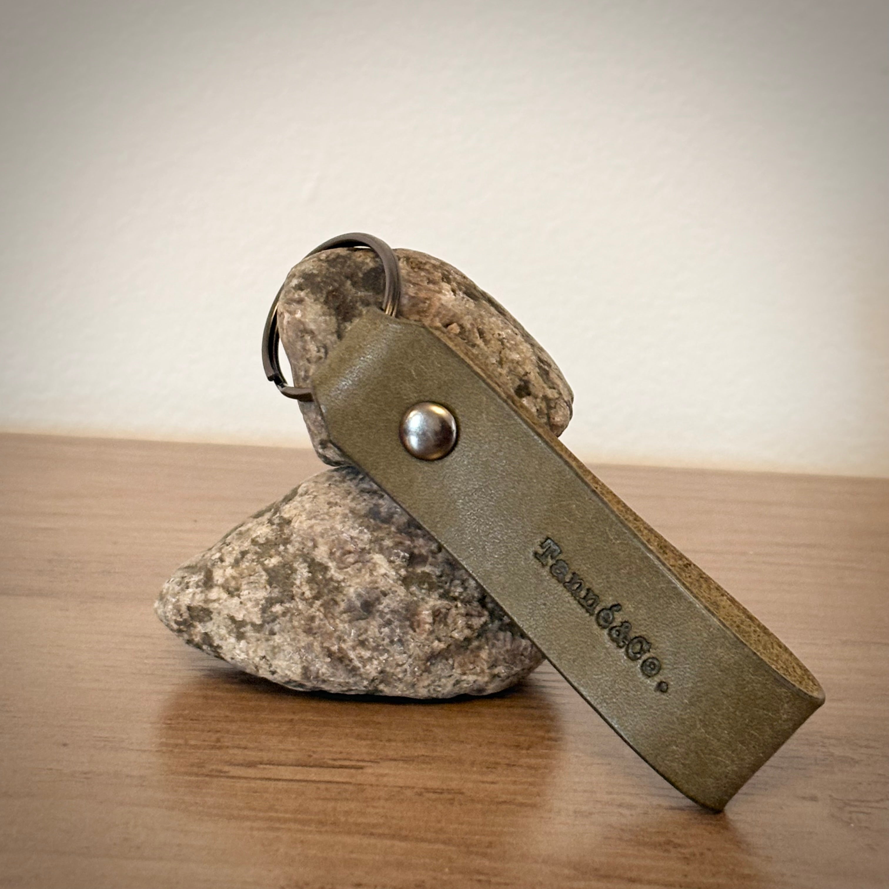 Leather Keychain – Handcrafted Design | Sage