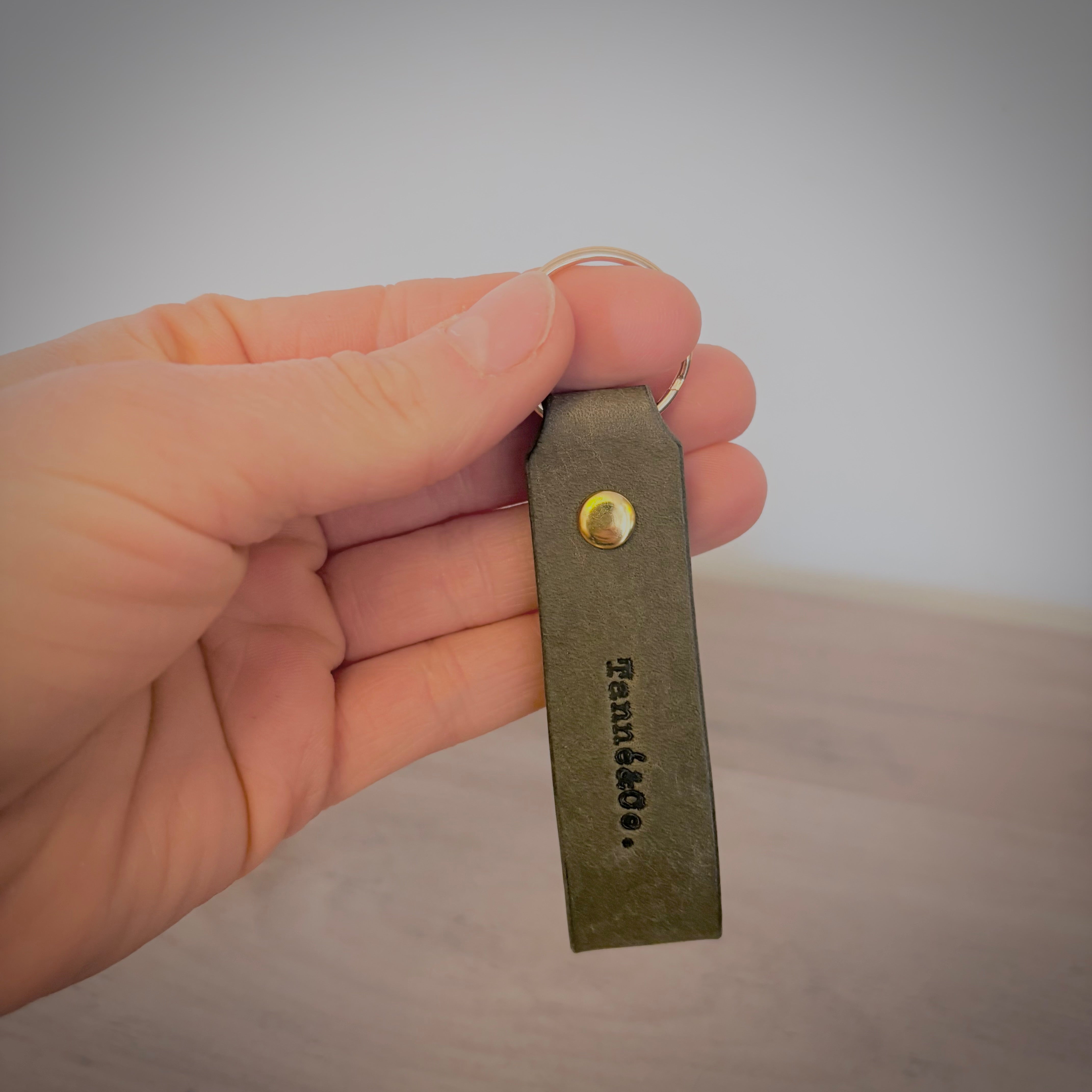 Leather Keychain – Handcrafted Design | Sage